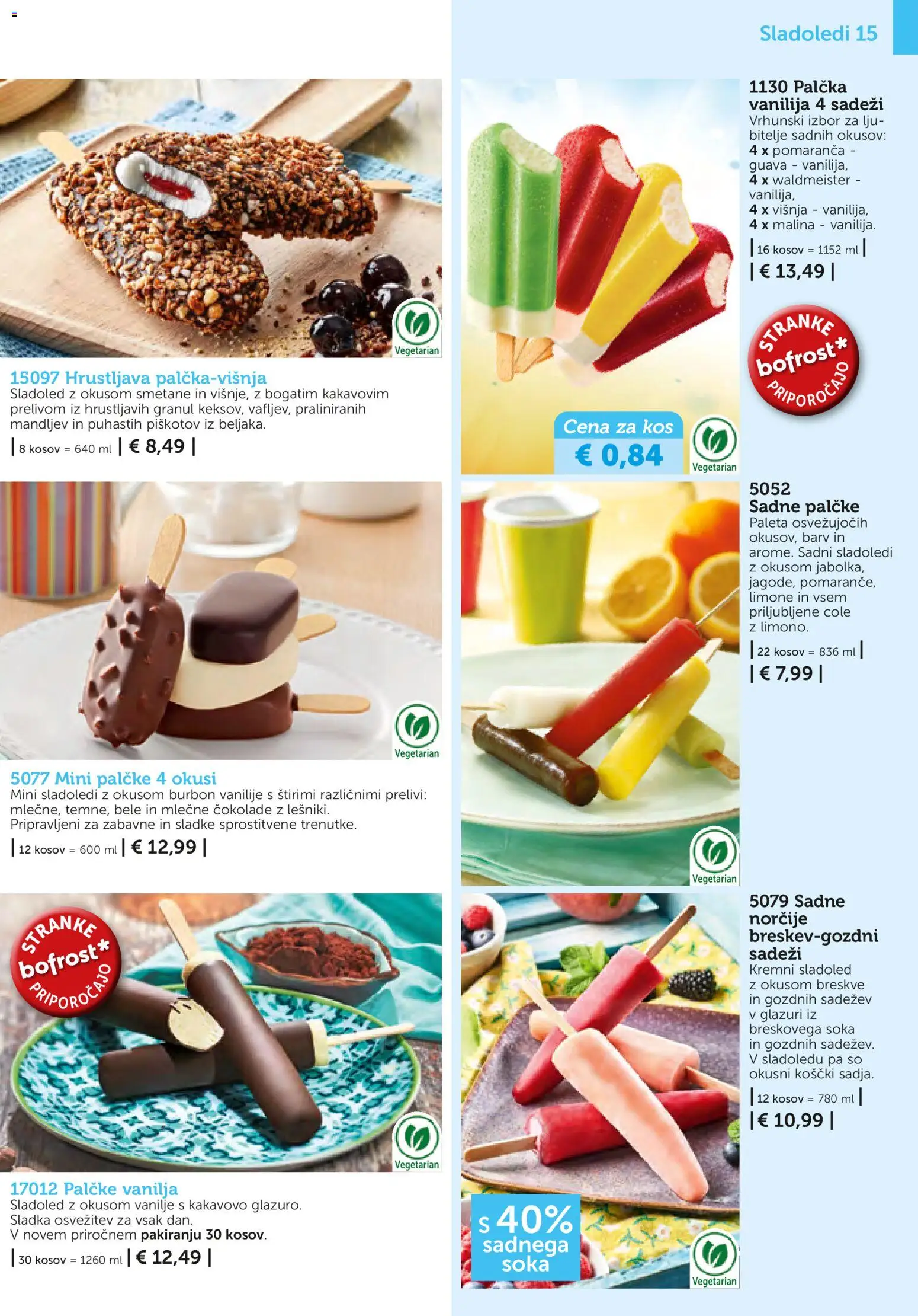 Novi Bofrost katalog ponudbe – veljaven od 01.11.2025 | Stran: 15 | Izdelki: Kos, Sladoled