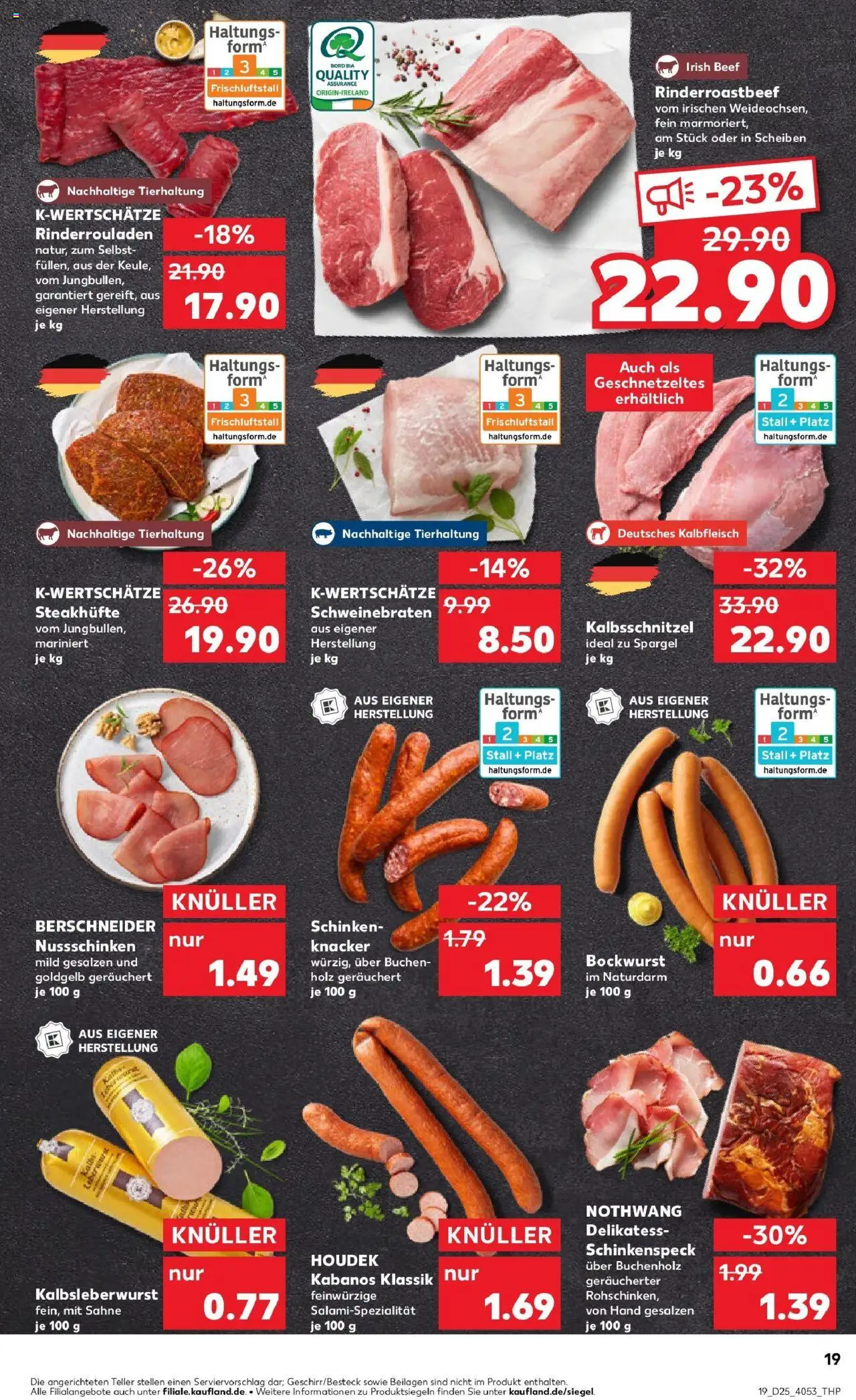 Kaufland prospekt Menden (Sauerland)	 - gültig ab dem 18.06.2025 | Seite: 19 | Produkte: Rinderrouladen, Spargel, Schinken, Sahne