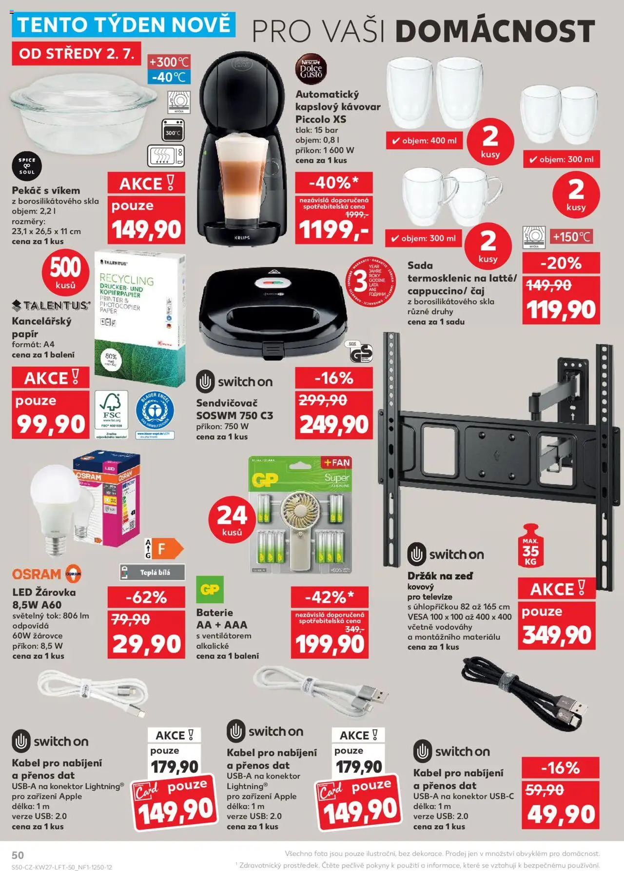 Kaufland leták od 02.07.2025 | Strana: 50 | Produkty: Čaj, Apple, Televize, Baterie
