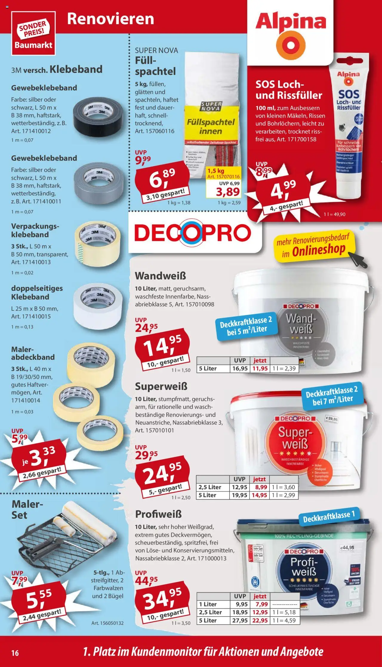 Sonderpreis Baumarkt Prospekt 	 - gültig ab dem 14.06.2025 | Seite: 16