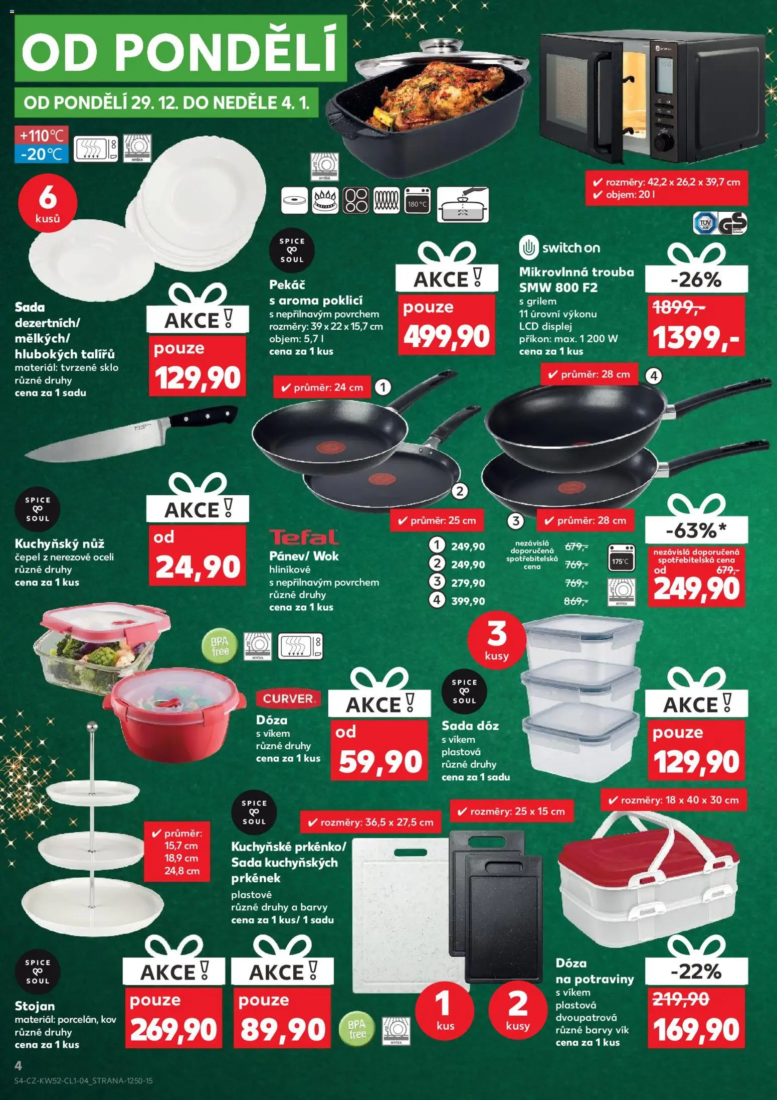 Kaufland leták - Praha 4 od 27.12.2025 | Strana: 4 | Produkty: Pekáč, Trouba, Mikrovlnná trouba, Tefal