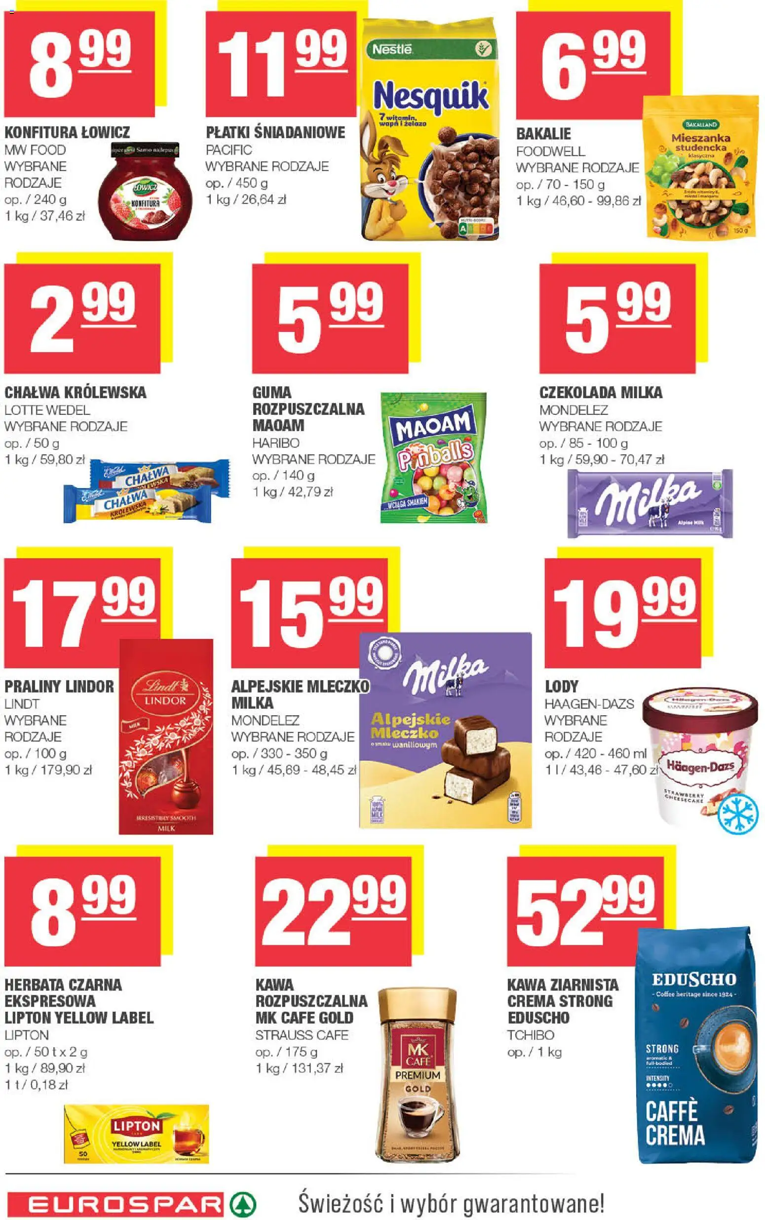 Spar Gazetka - Eurospar od 07.01.2026 | Strona: 12 | Produkty: Praliny, Kawa ziarnista, Tchibo, Milka