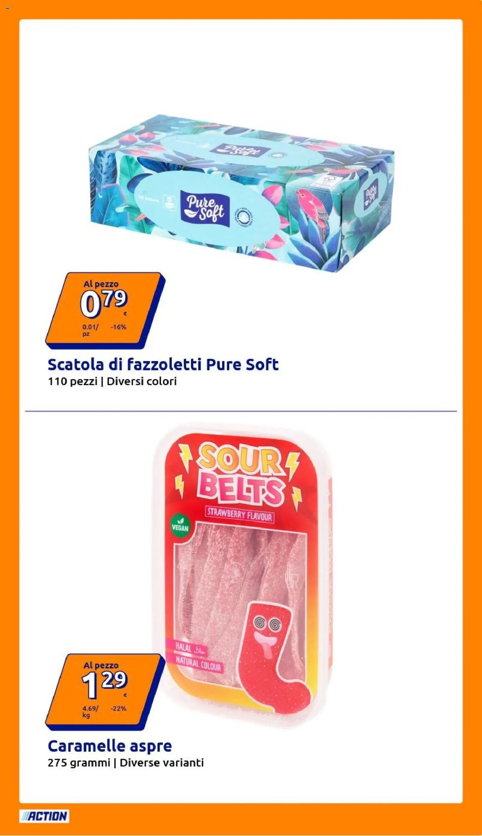 Volantino Action del 01.04.2026 | Pagina: 27 | Prodotti: Caramelle, Fazzoletti, Scatola