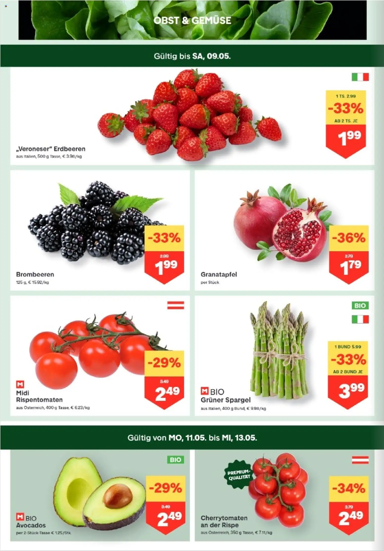 MPREIS Altenmarkt im Pongau gültig ab 07.05.2026 | Seite: 2 | Produkte: Erdbeeren, Gemüse, Obst