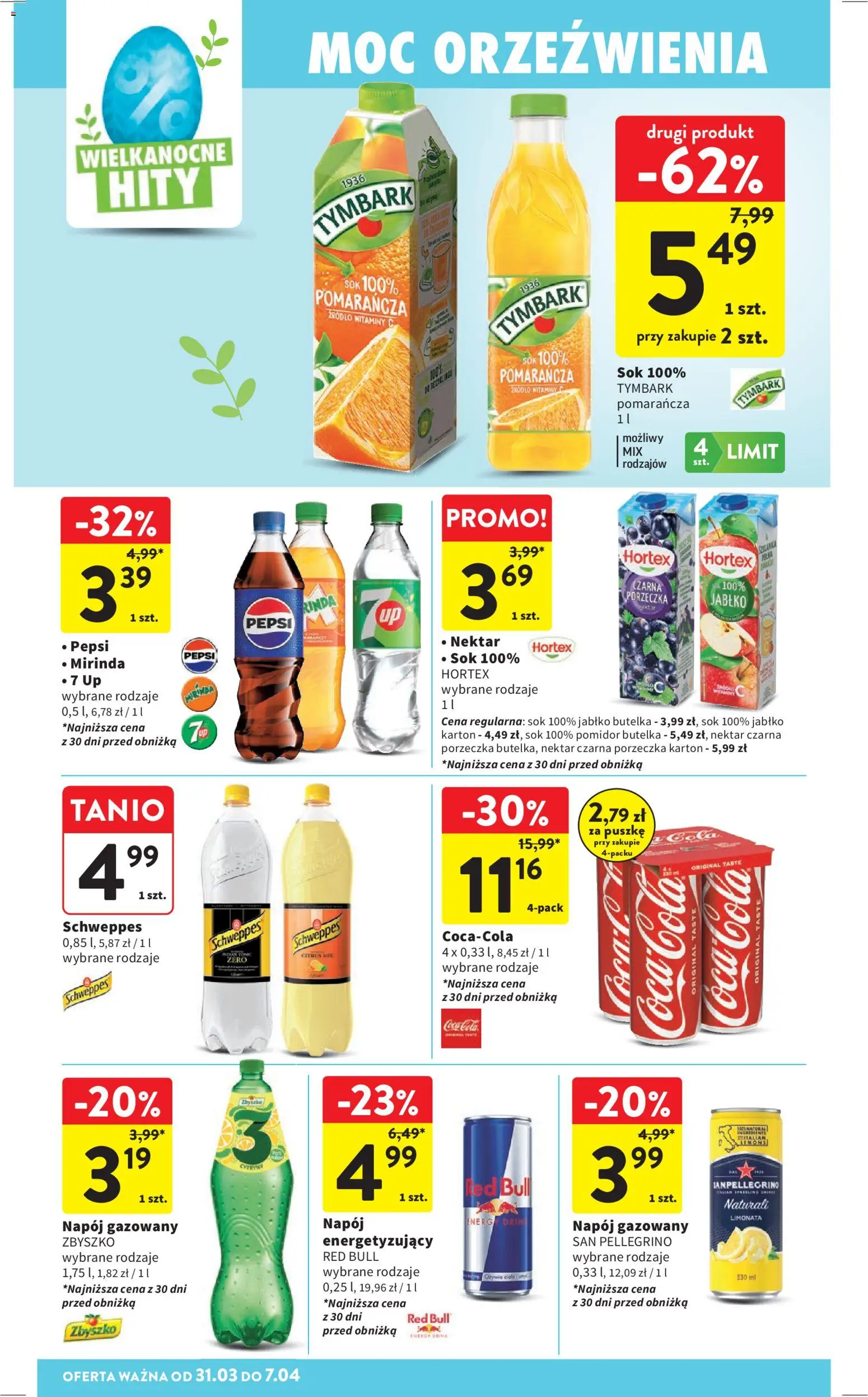Intermarche gazetka od 31.03.2026 | Strona: 38 | Produkty: Red bull, Coca cola, Porzeczka, Sok