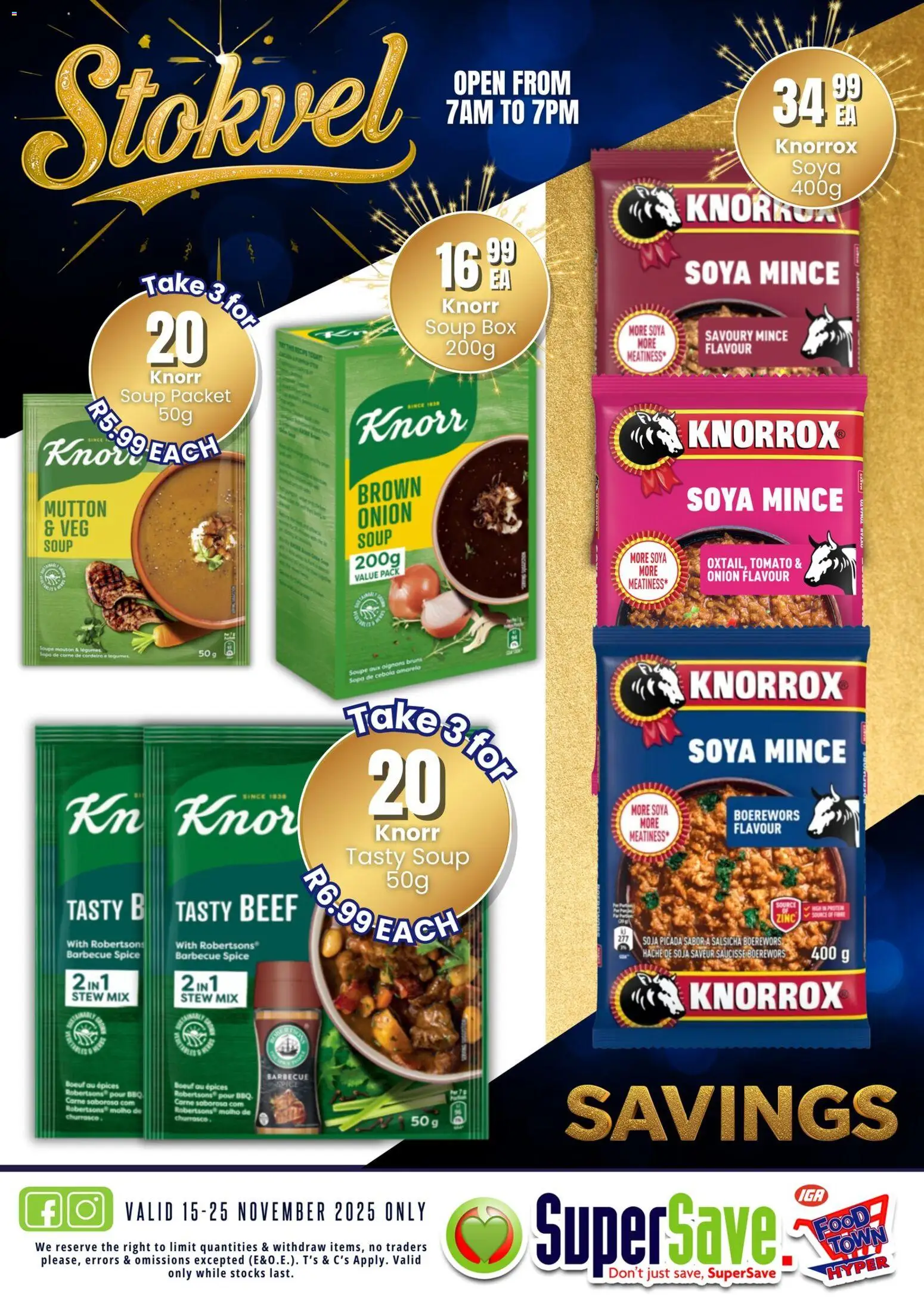 New Super Save catalogue – valid from 15.11.2025 | Page: 26 | Products: Boerewors, Beef, Soup, Soya mince