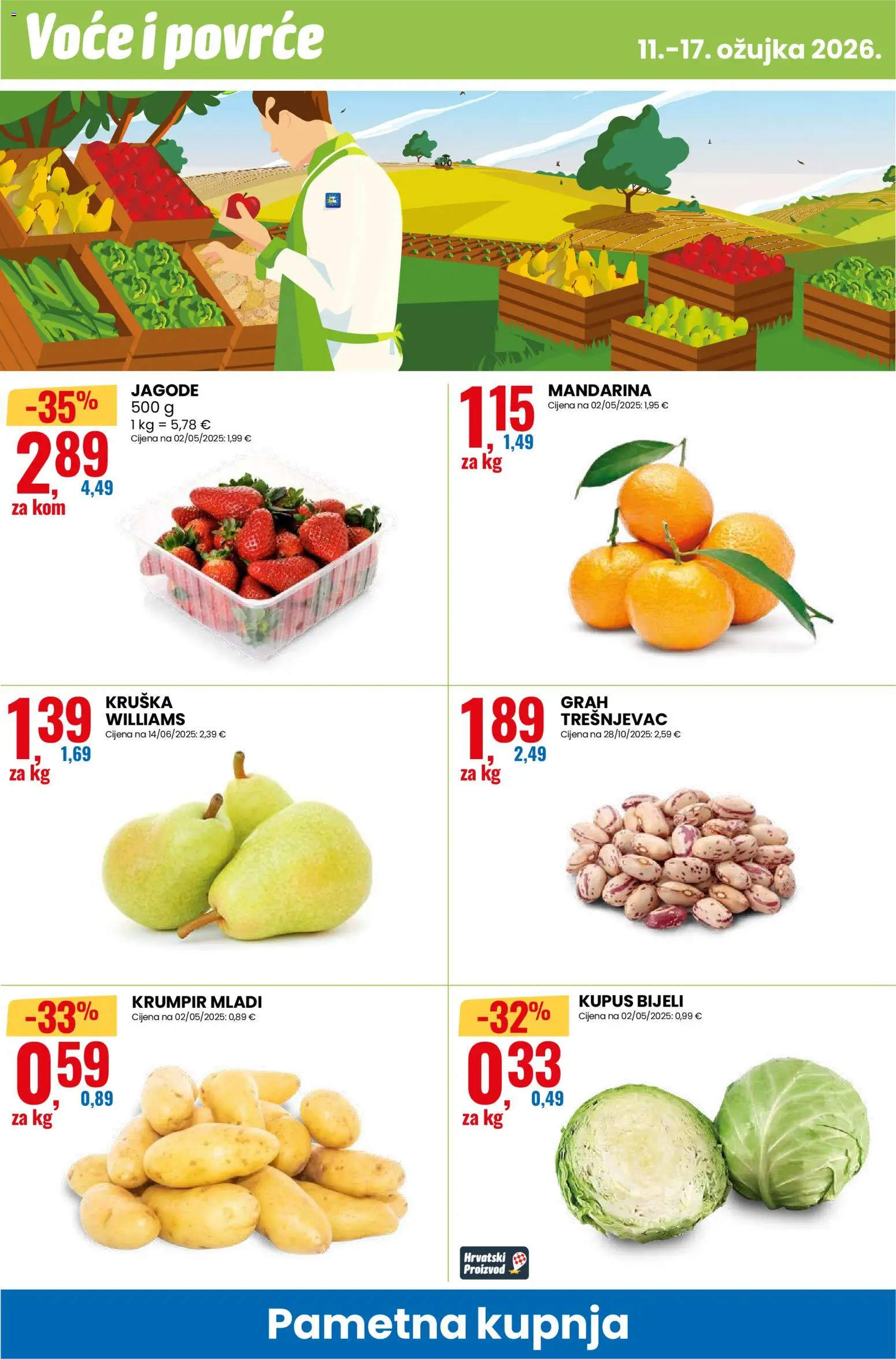 Eurospin katalog | vrijedi od 11.03.2026 | Stranica: 10 | Proizvodi: Mandarina, Krumpir, Kupus, Kruška