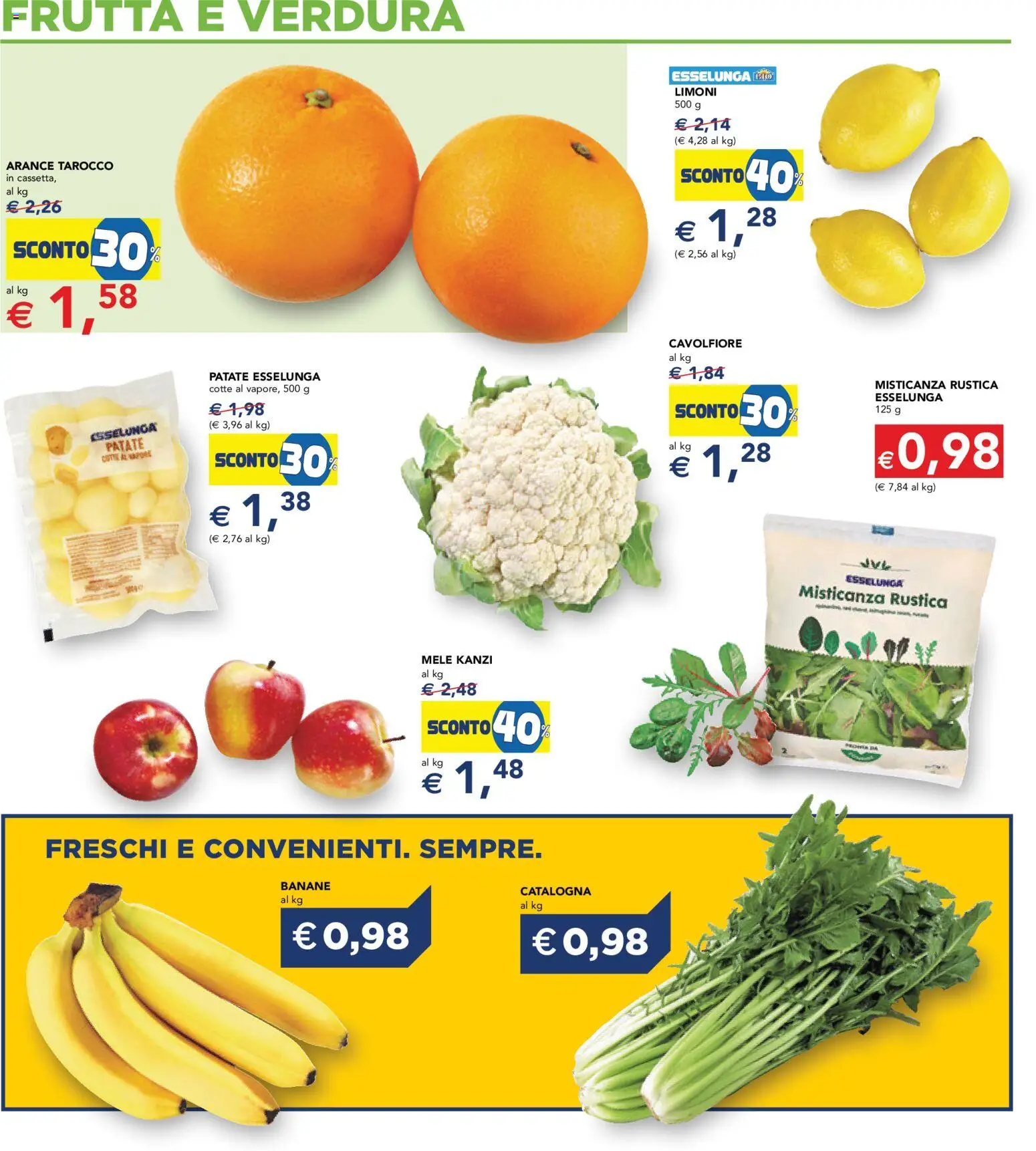 Volantino Esselunga S del 02.01.2026 | Pagina: 11 | Prodotti: Misticanza, Mele, Banane, Cavolfiore