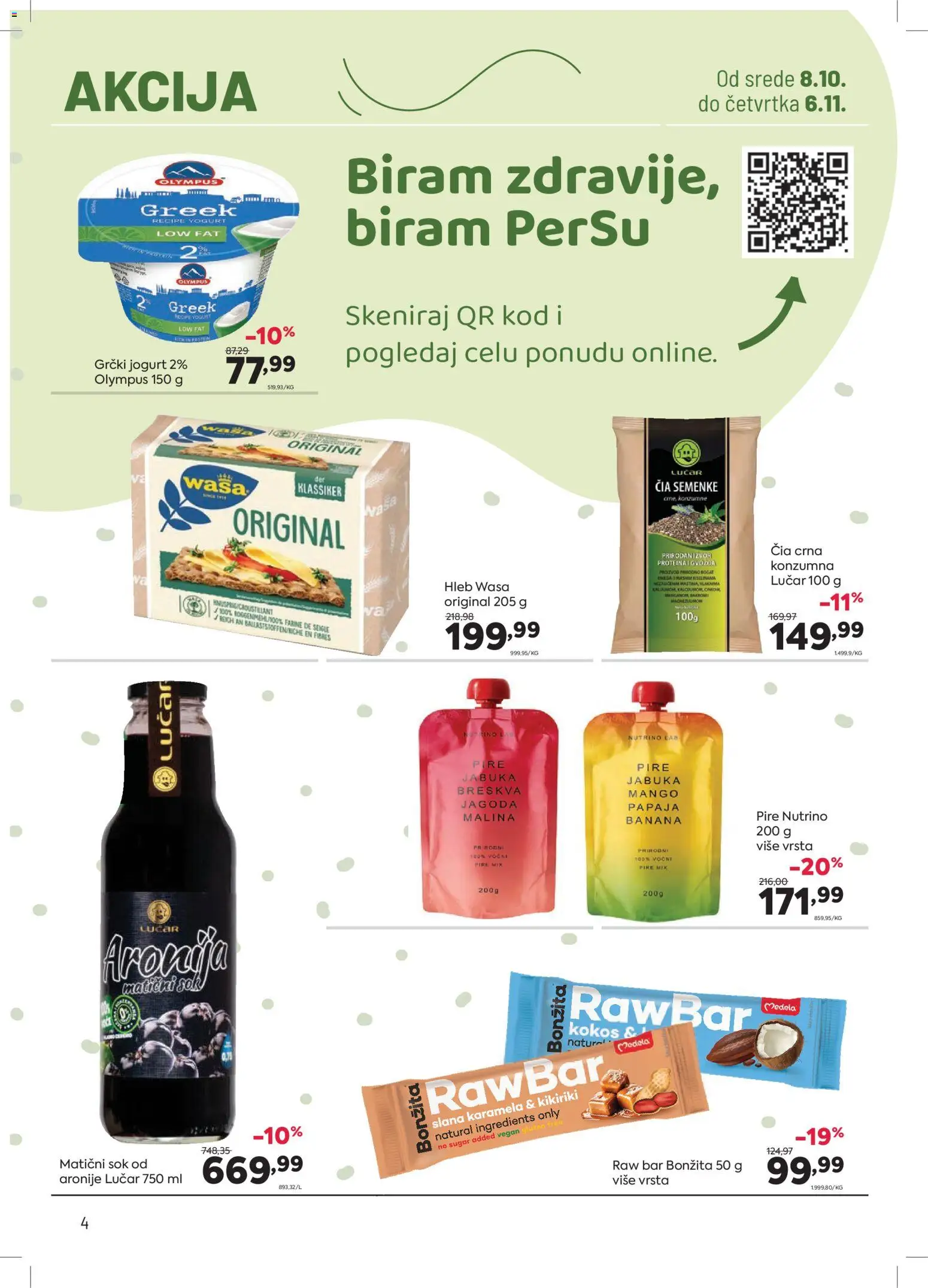PerSu katalog - važi od 22.10.2025 | Strana: 4 | Proizvode: Banana, Mango, Kikiriki, Malina