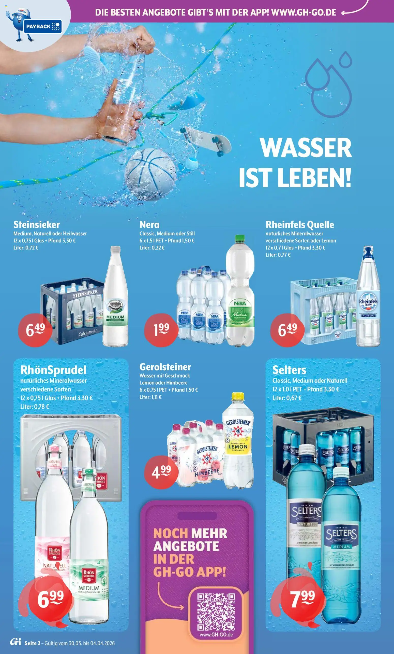Getränke Hoffmann - Brandenburg – gültig ab 30.03.2026 | Seite: 2 | Produkte: Wasser, Himbeere, Rheinfels quelle, Gerolsteiner