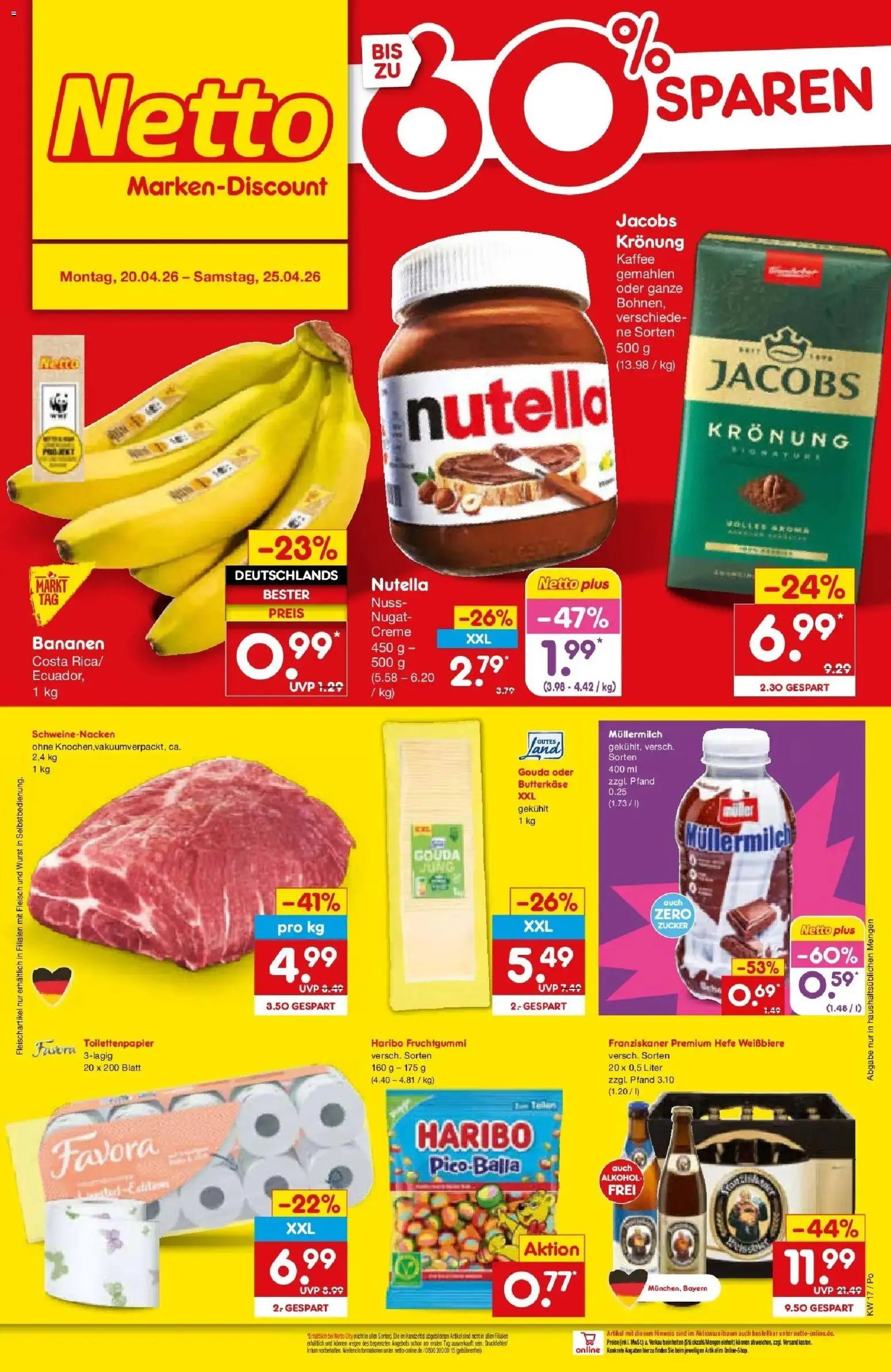 Netto Marken-Discount Prospekt Regensburg	 – gültig ab 20.04.2026 | Seite: 53 | Produkte: Haribo, Kaffee, Gouda, Creme