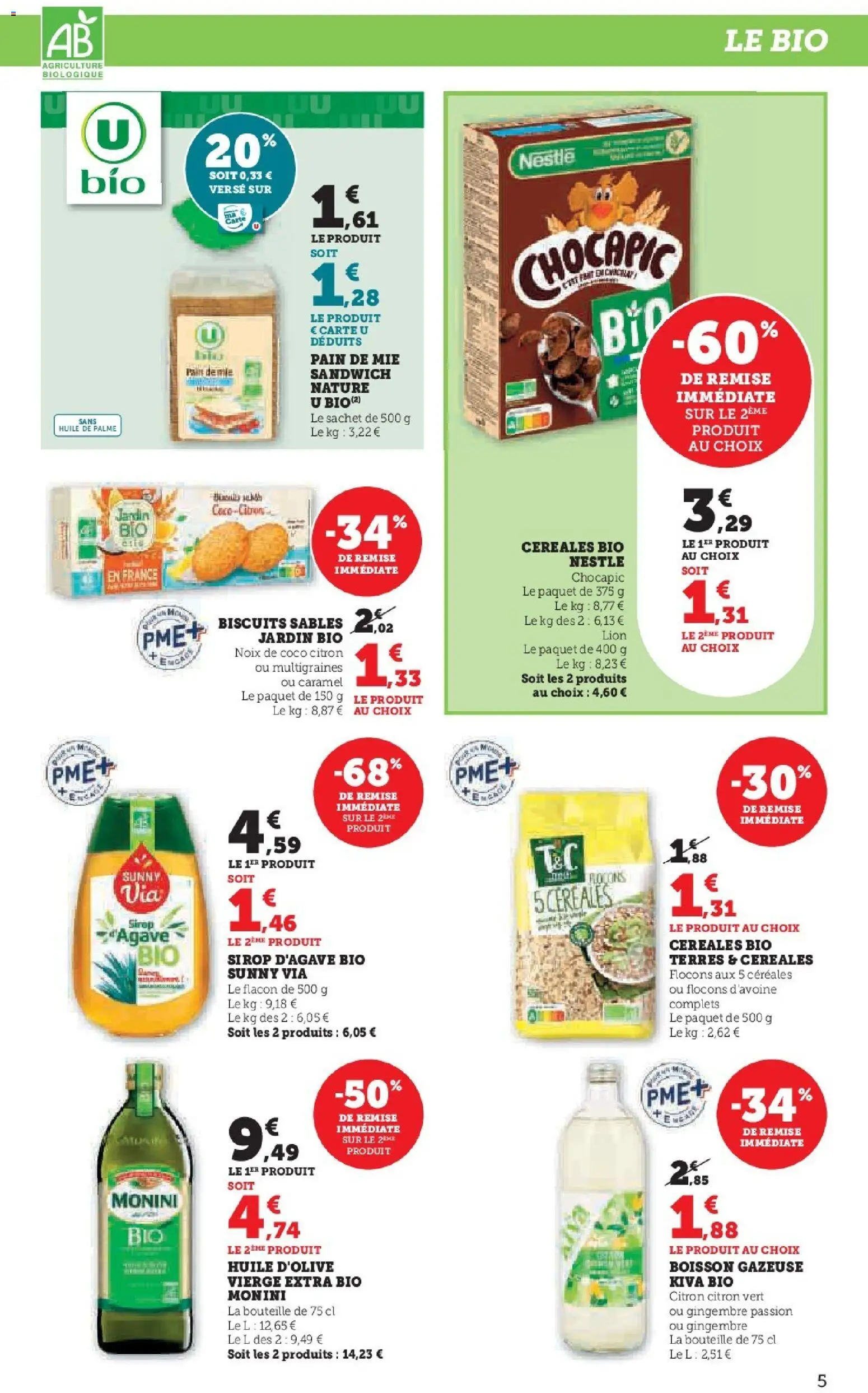 {H1} | Page: 5 | Produits: Huile D'olive, Sirop d'agave, Gingembre, Pain