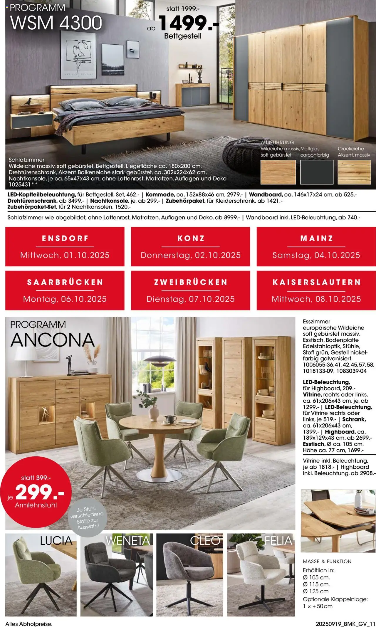 Möbel Martin Prospekt  Küchenmesse 	 – gültig ab 19.09.2025 | Seite: 11 | Produkte: HIghboard, Wandboard, Vitrine, Stuhl