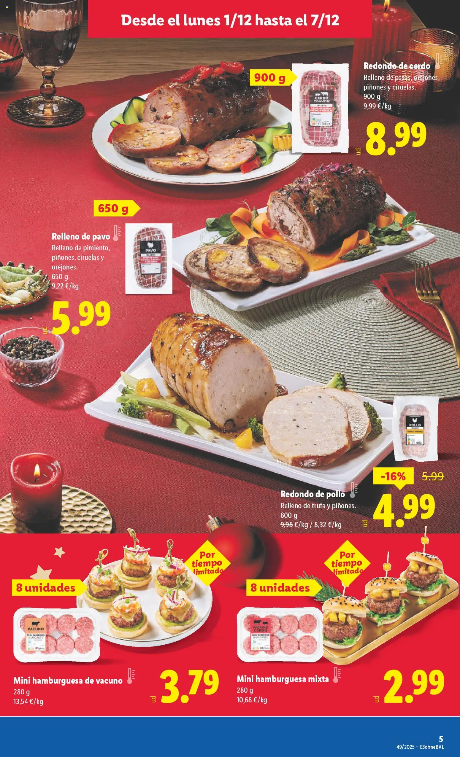 Lidl folleto │ válido desde el 01.12.2025 | Página: 5 | Productos: Cerdo, Σοκολατούχο γάλα
