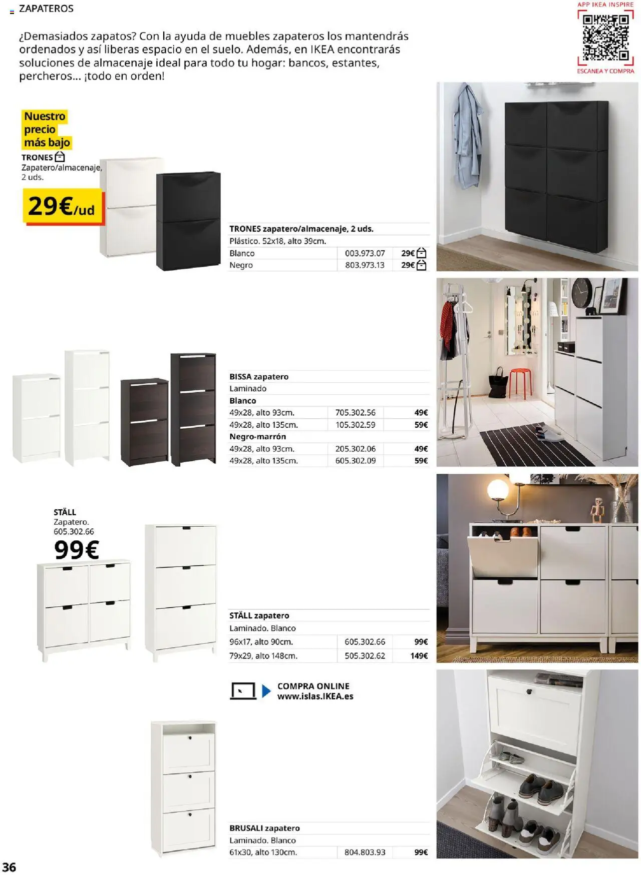 Catálogo IKEA Muebles para el dormitorio │ válido desde el 04.02.2025 | Página: 36 | Productos: Zapatero, Muebles, Almacenaje