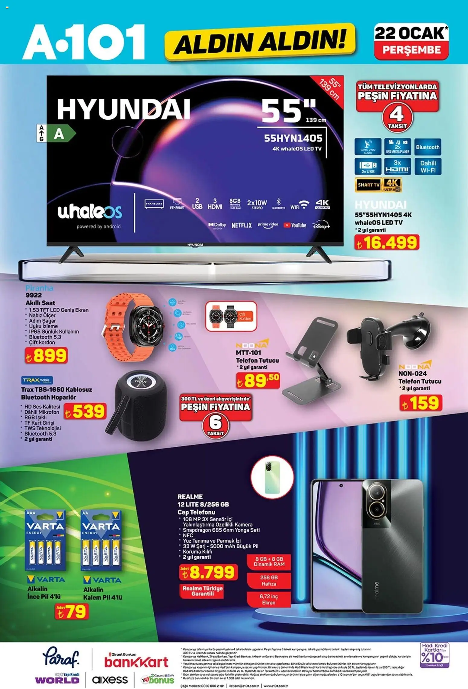 A101 Katalog Aldın Aldın - 22.01.2026 tarihinden itibaren geçerlidir | Sayfa: 4 | Ürünler: TV, Telefon, Ses, Kamera