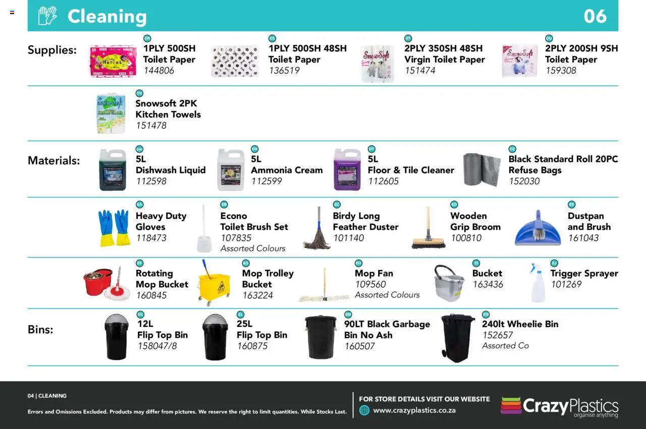 New Crazy Plastics catalogue – valid from 01.04.2024 | Page: 6 | Products: Gloves, Broom, Brush, Toilet paper