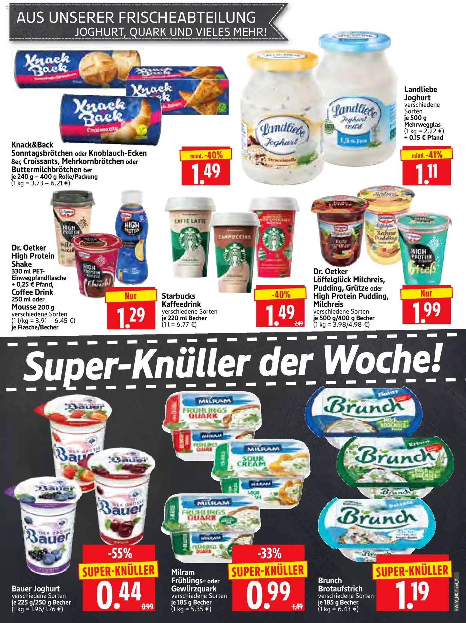 HERKULES Prospekt 	 – gültig ab 29.12.2025 | Seite: 7 | Produkte: Quark, Starbucks, Croissant, Milram