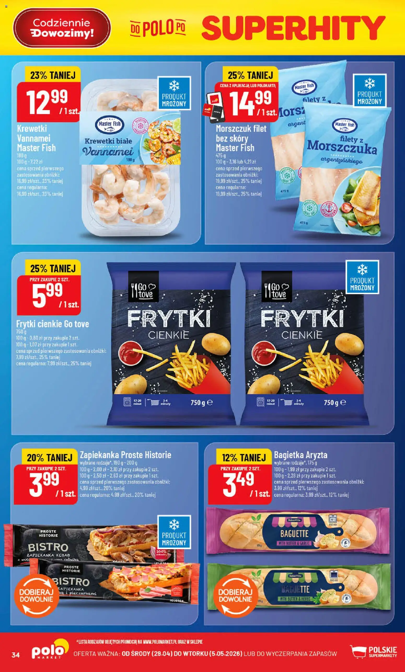 POLOmarket gazetka od 29.04.2026 | Strona: 34 | Produkty: Kebab, Bagietka, Morszczuk, Frytki
