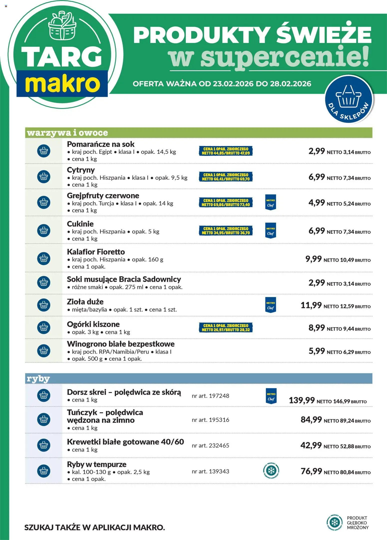 Makro Gazetka - Oferta świeża w super cenach od 23.02.2026 | Strona: 6 | Produkty: Kalafior, Krewetki, Ogórki, Warzywa