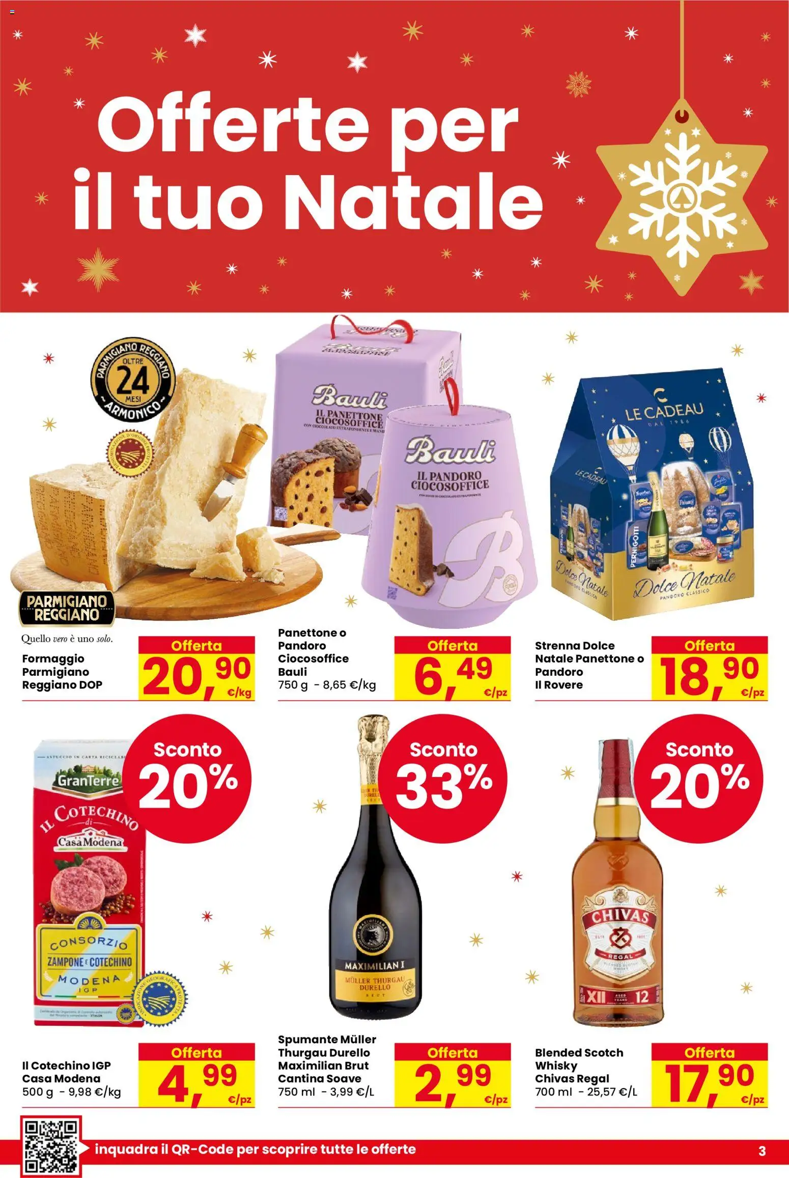 Volantino Despar del 16.12.2025 | Pagina: 3 | Prodotti: Formaggio, Panettone, Spumante, Cotechino
