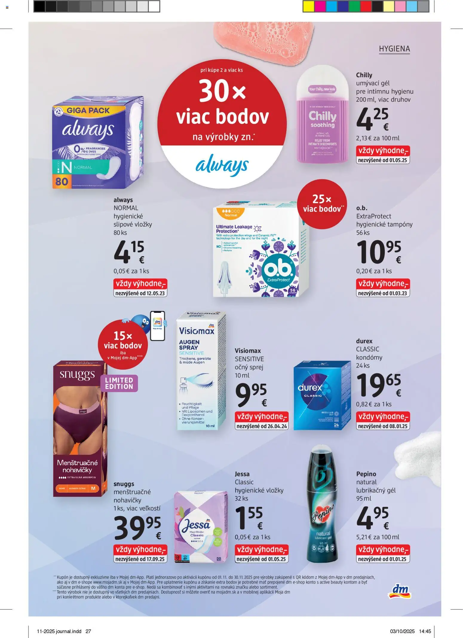 Nové dm drogerie akcie – leták je platný od 01.11.2025 | Strana: 27 | Produkty: Nohavičky