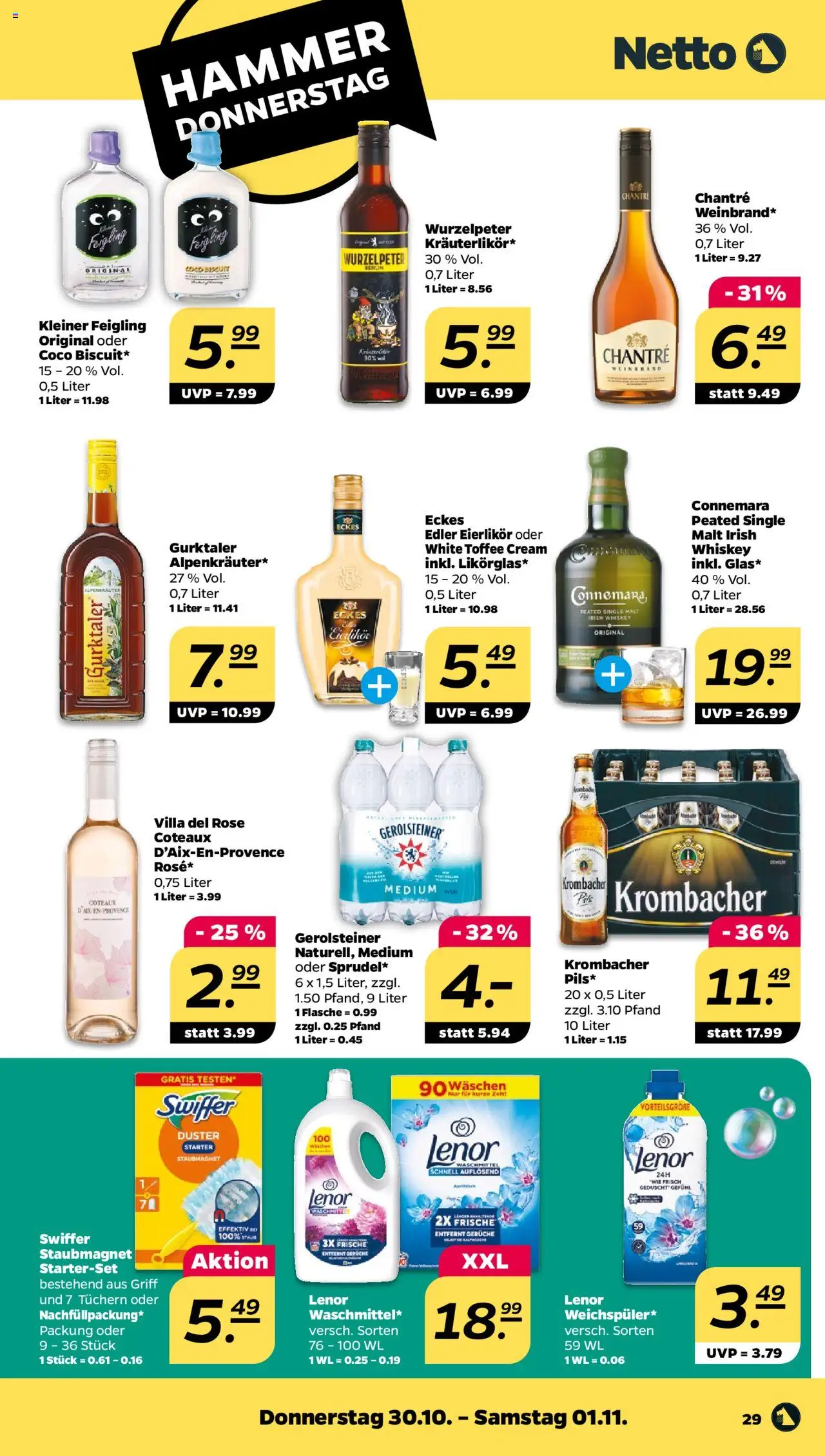Netto Prospekt 	 – gültig ab 27.10.2025 | Seite: 31 | Produkte: Lenor, Kleiner feigling, Krombacher, Gerolsteiner