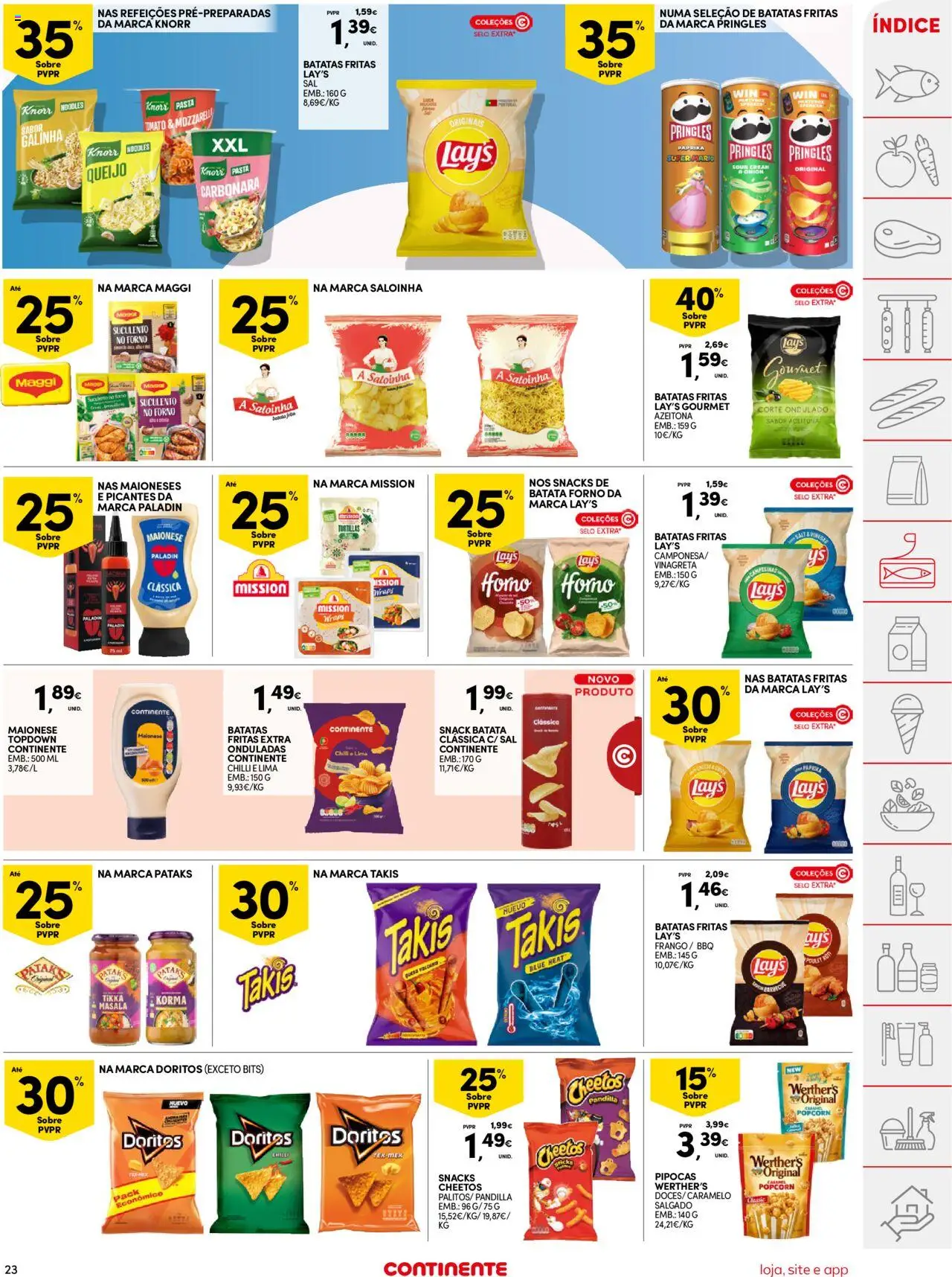 Continente folheto │ válido de 12.08.2025 | Página: 23 | Produtos: Batata, Forno, Pipocas, Queijo