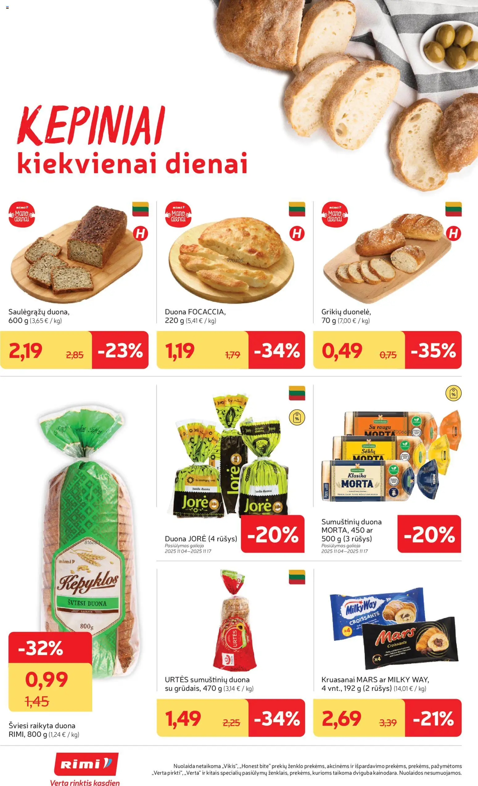 Rimi akcijos nuo 04.11.2025 | Puslapis: 14 | Prekių: Duona
