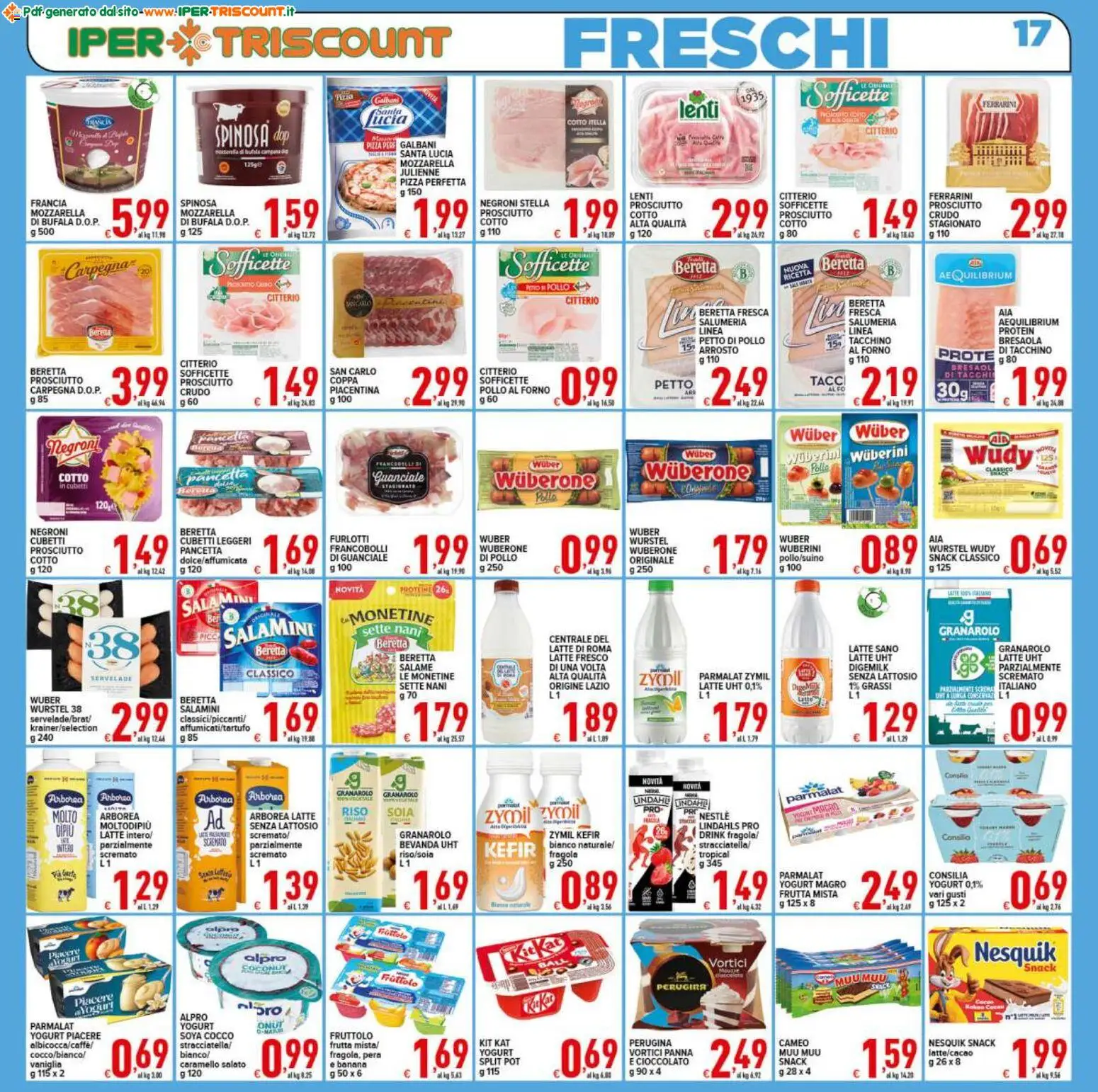 Volantino Ipertriscount del 27.12.2025 | Pagina: 17 | Prodotti: Arrosto, Salame, Tacchino, Wurstel