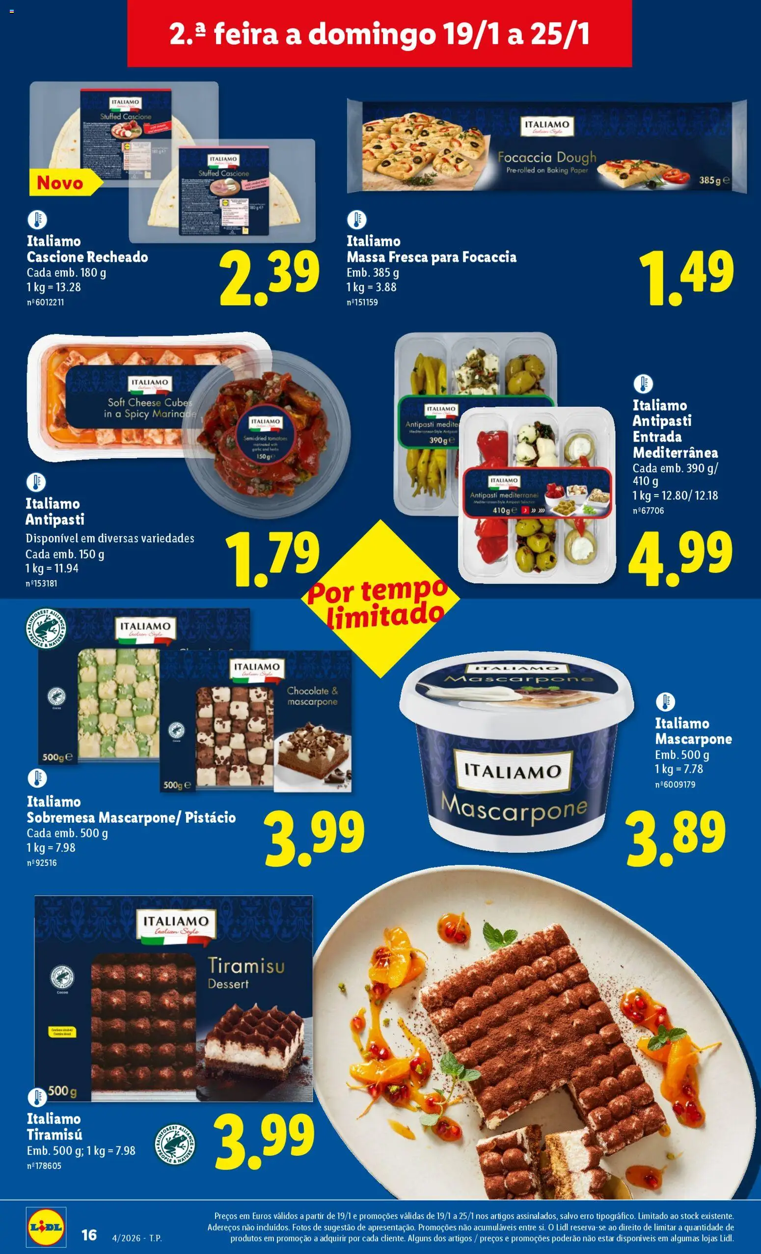 Lidl folheto │ válido de 19.01.2026 | Página: 16 | Produtos: Chocolate, Massa, Mascarpone