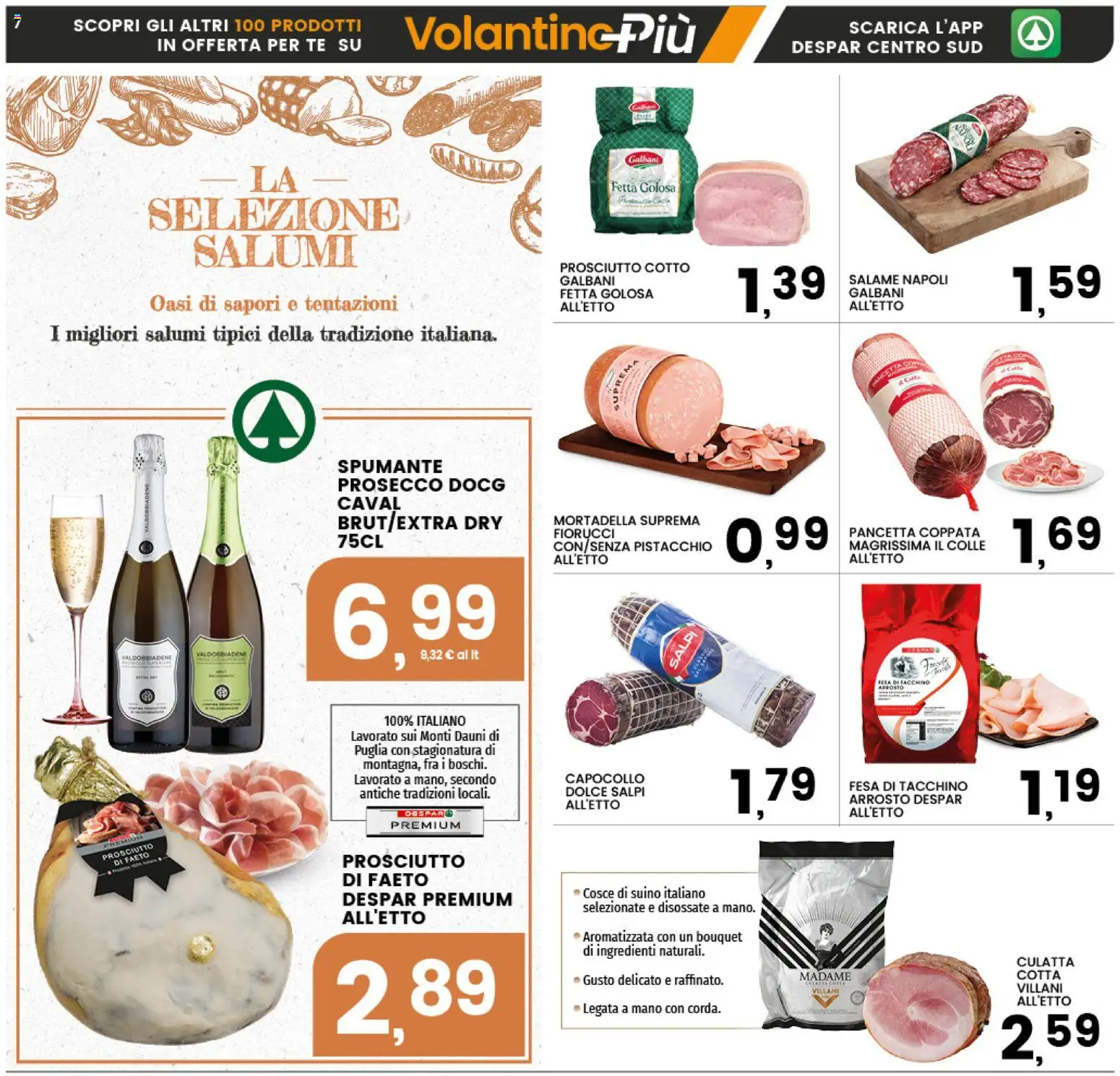 Volantino Interspar del 23.02.2026 | Pagina: 7 | Prodotti: Prosciutto Cotto, Tacchino, Prosciutto, Mortadella