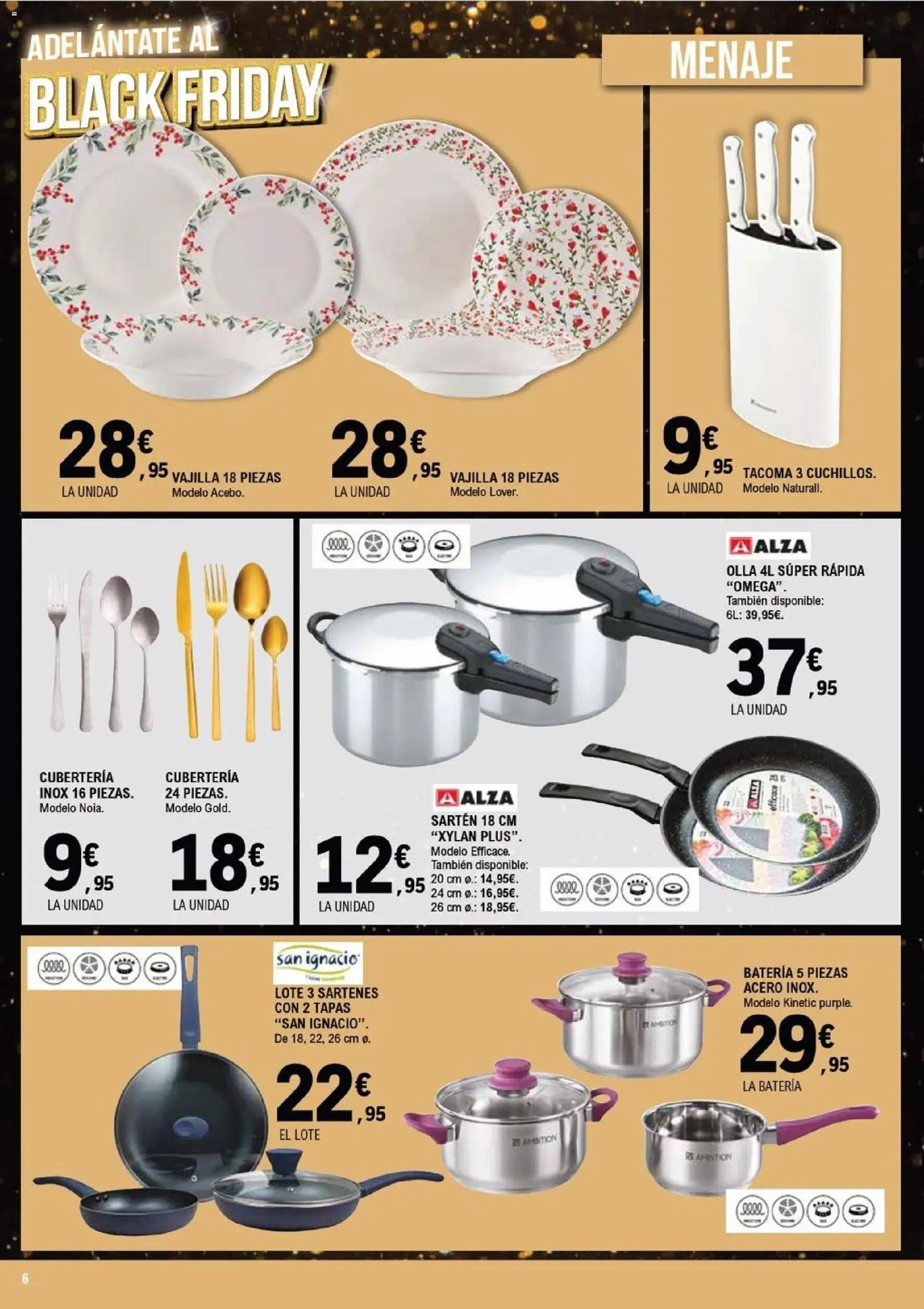 E.Leclerc - Black Friday │ válido desde el 19.11.2025 | Página: 6 | Productos: Βρεφικό κρεβάτι, Cubertería, Batería