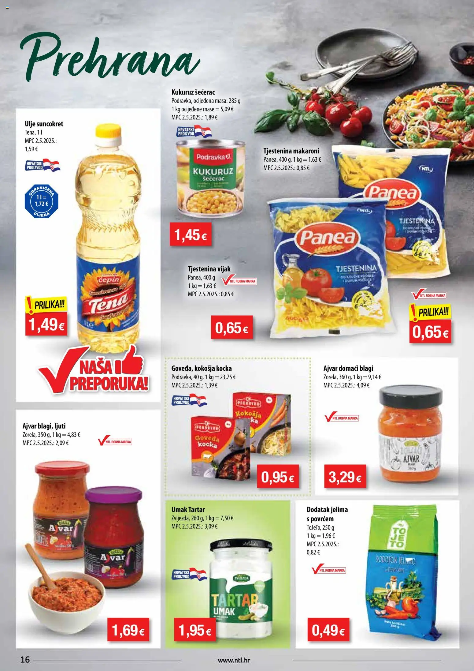 NTL katalog | vrijedi od 19.11.2025 | Stranica: 16 | Proizvodi: Podravka, Ajvar, Umak, Suncokret