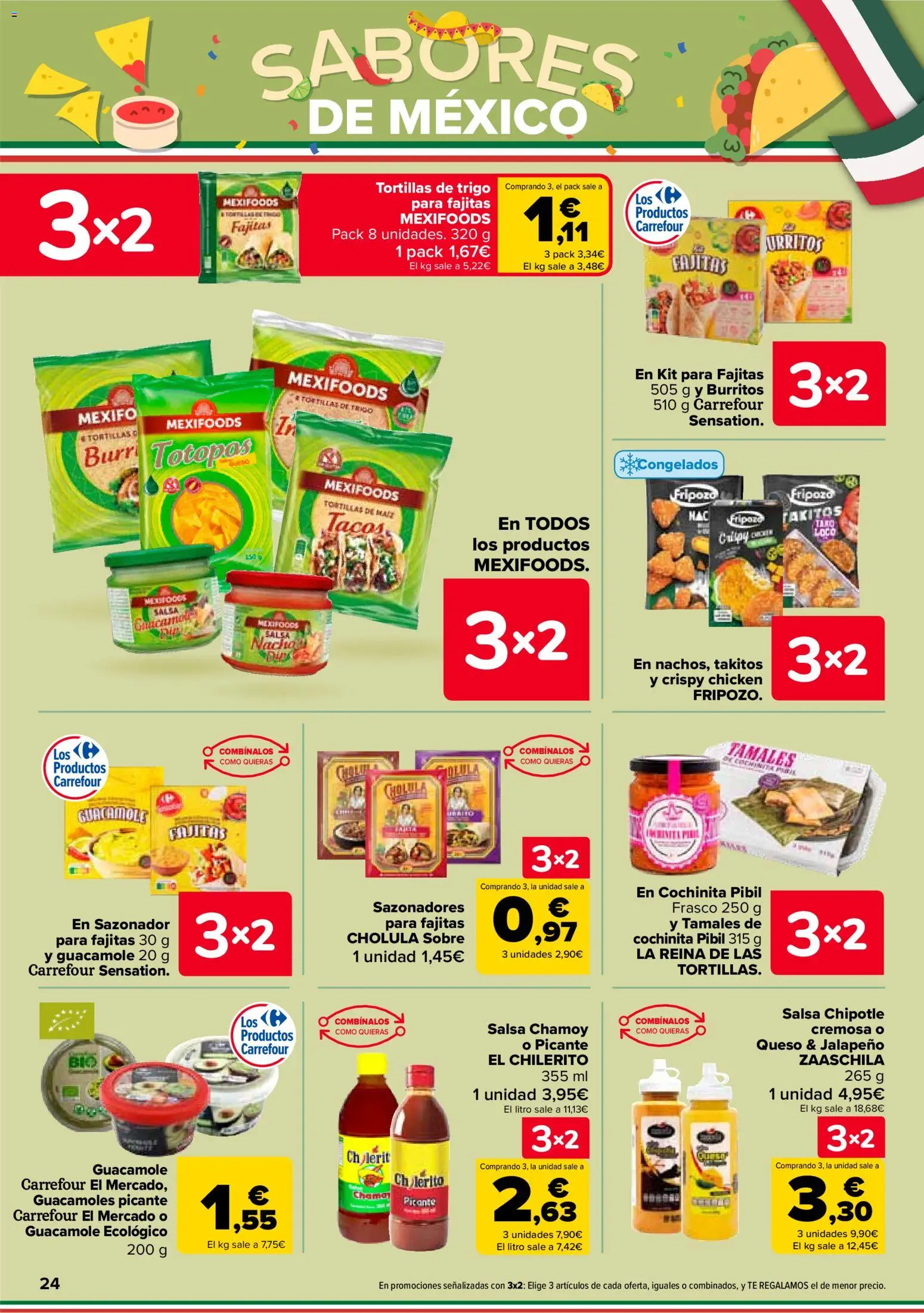 Carrefour folleto │ válido desde el 28.10.2025 | Página: 24 | Productos: Guacamole, Tacos, Té, Sazonador