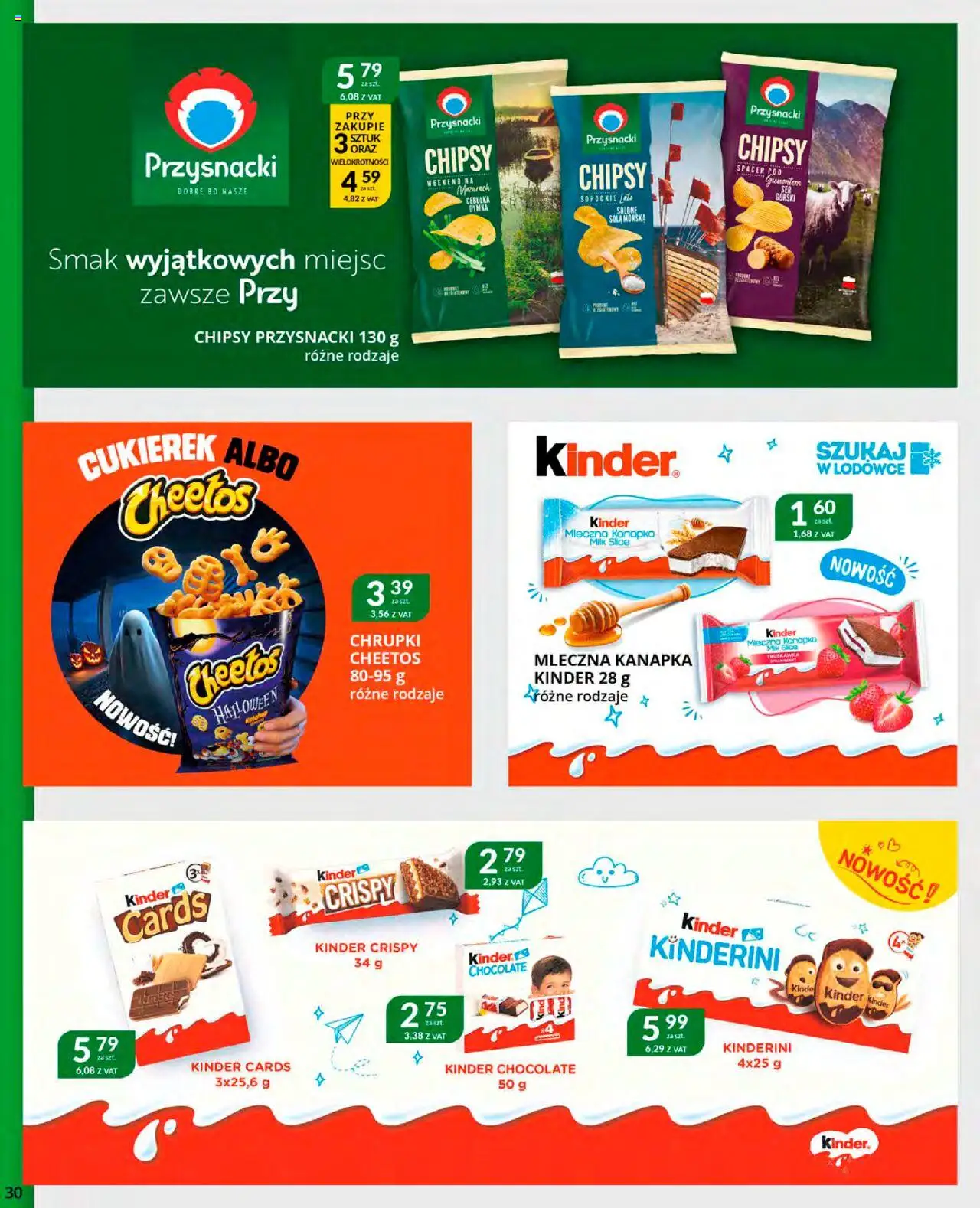 Eurocash Gazetka od 20.10.2025 | Strona: 30 | Produkty: Chipsy, Chrupki, Kinder cards