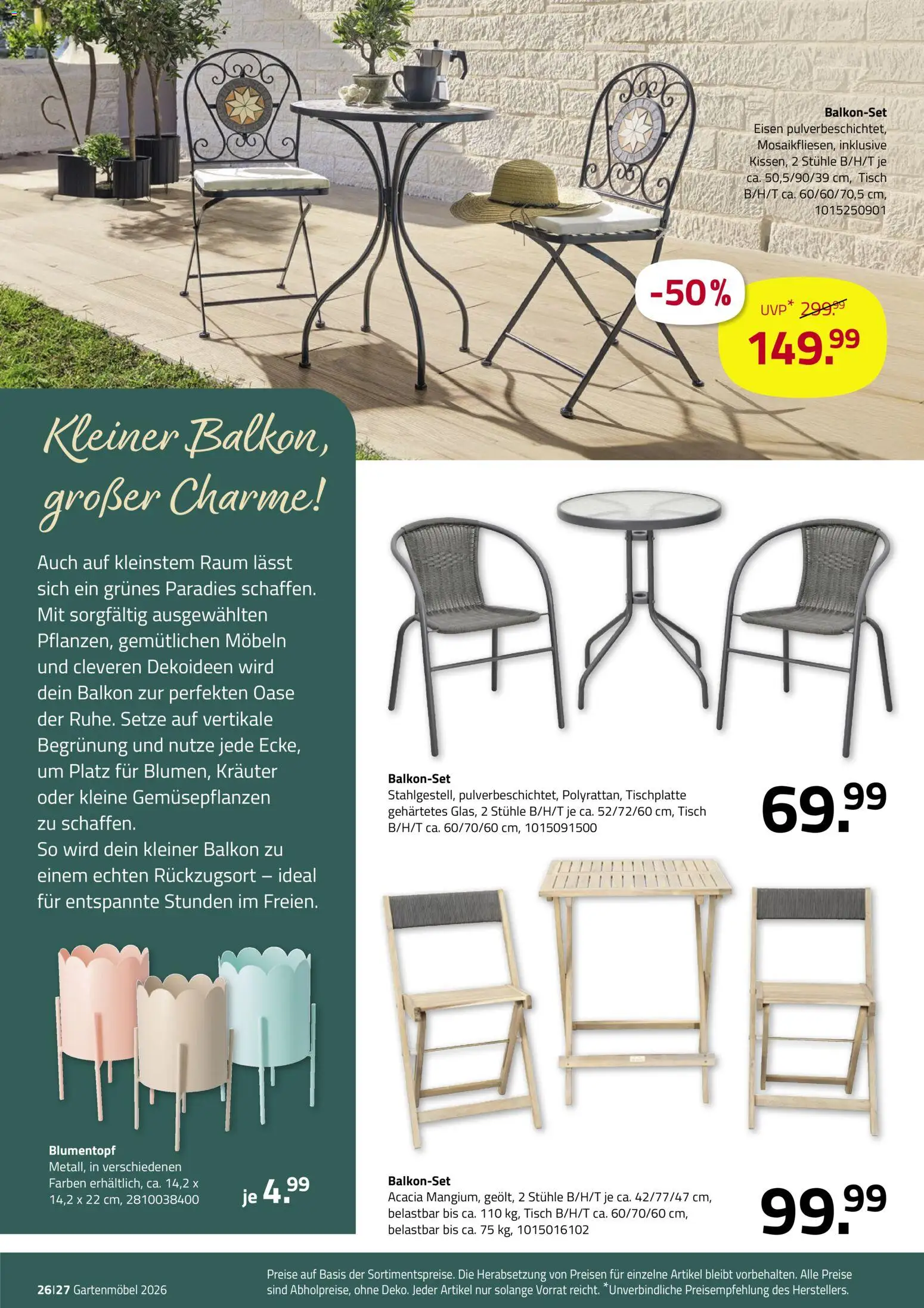 Roller Garten looks – gültig ab 23.02.2026 | Seite: 26 | Produkte: Tisch, Gartenmöbel, Blumentopf
