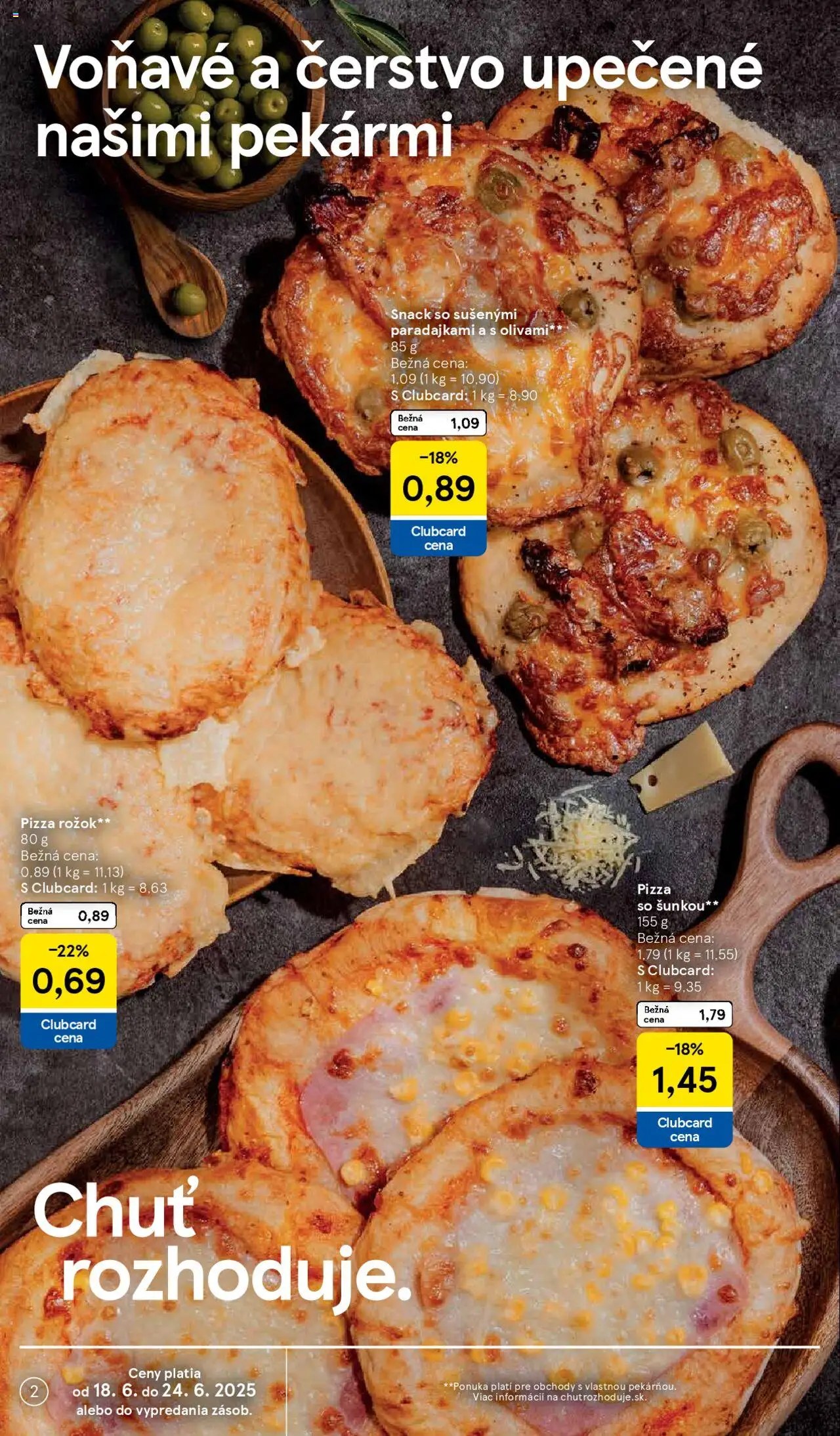 Tesco Hypermarket - leták │ platný od 18.06.2025 | Strana: 2 | Produkty: Pizza, Rožok