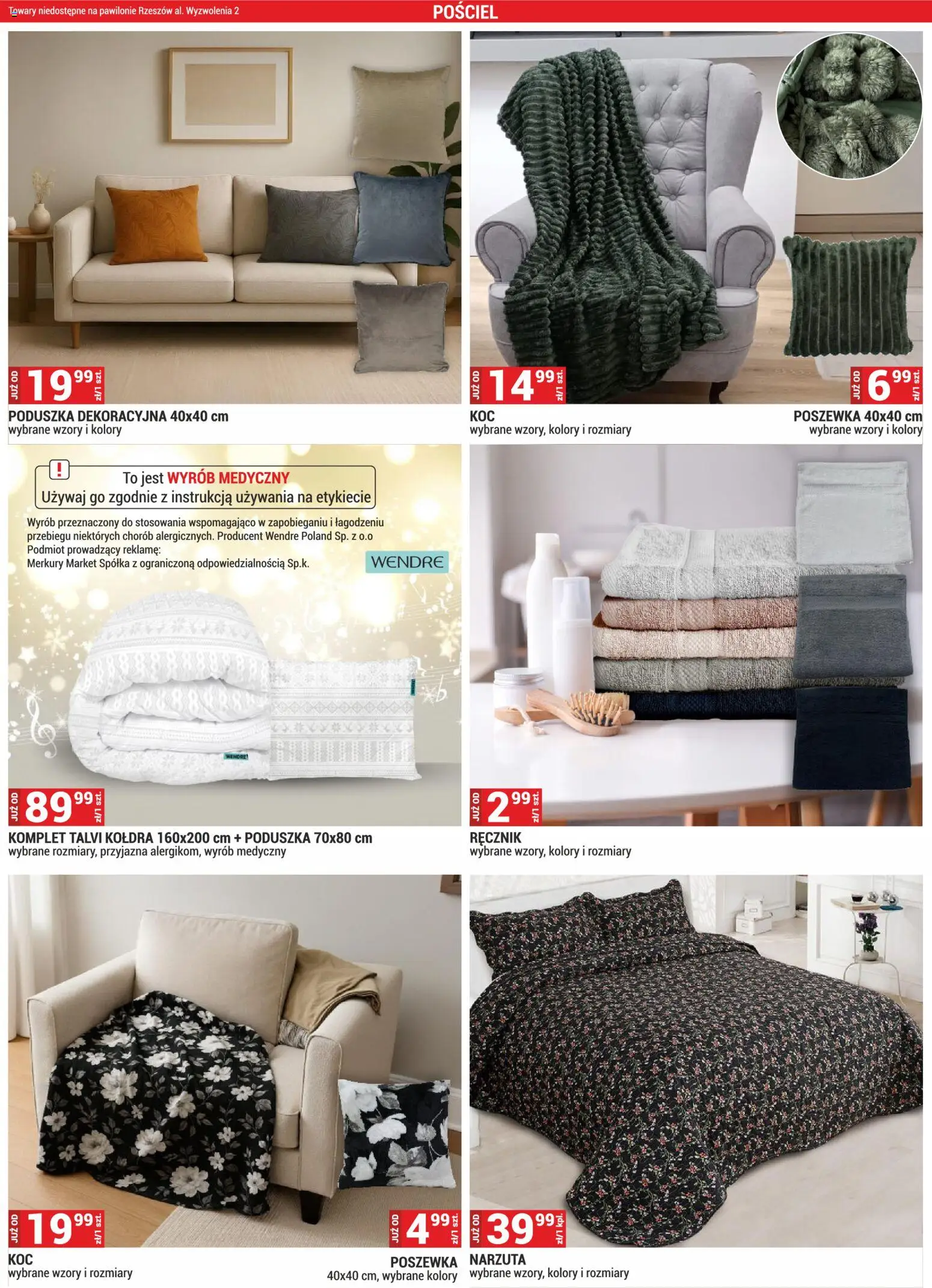 Merkury Market Gazetka od 02.01.2026 | Strona: 22 | Produkty: Pościel, Poduszka, Kołdra