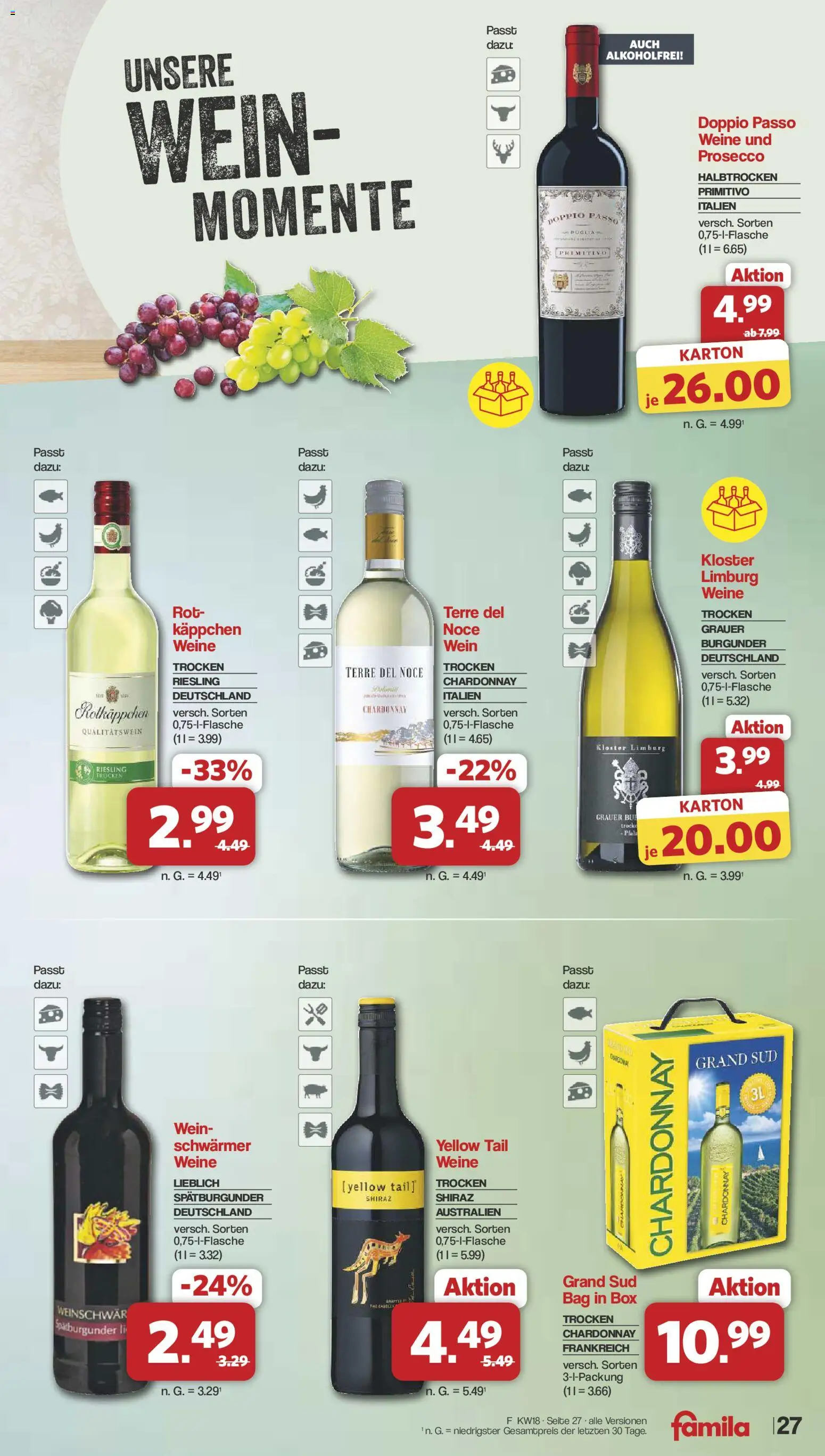 Famila Nordwest Prospekt 	 – gültig ab 27.04.2026 | Seite: 27 | Produkte: Prosecco, Grand sud, Rotkäppchen, Wein