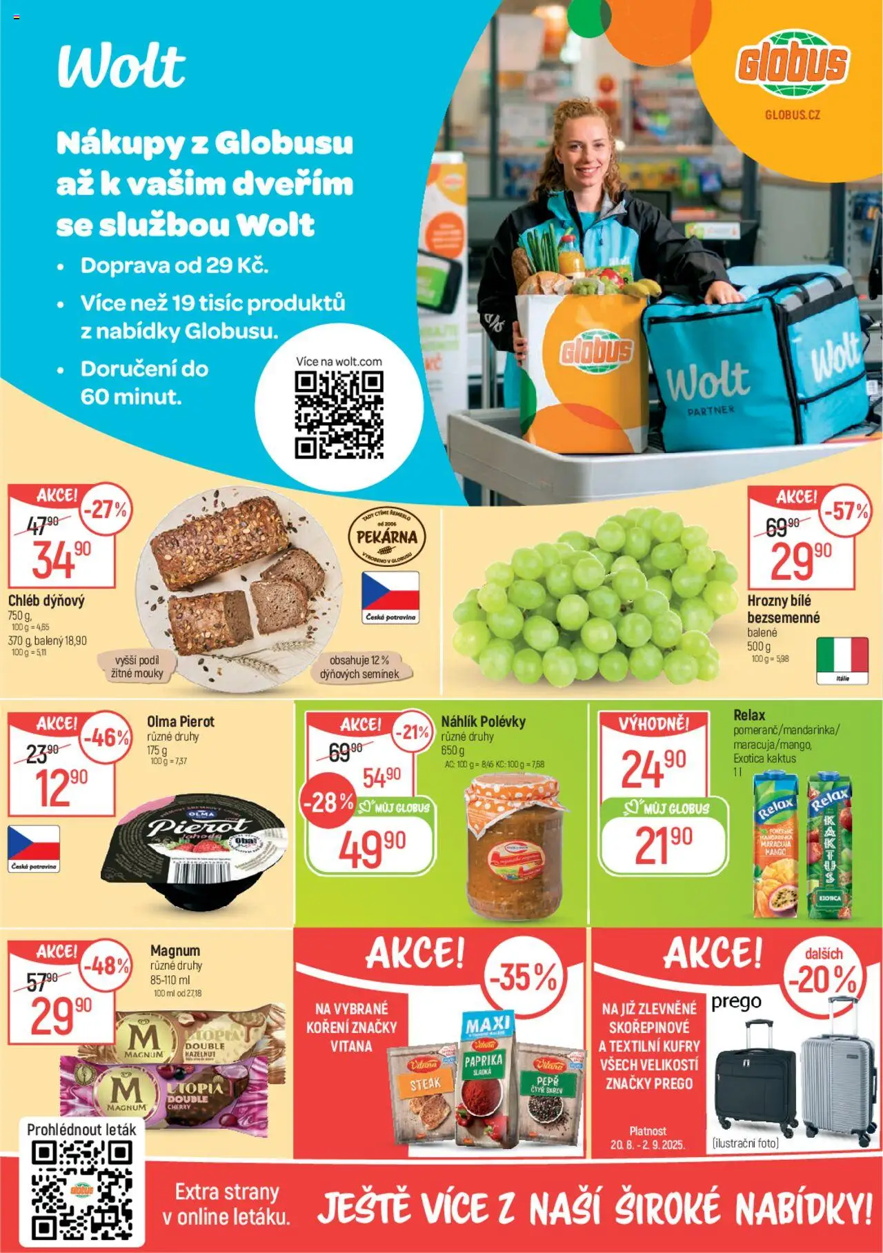 Globus leták od 20.08.2025 | Strana: 2 | Produkty: Mango, Globus, Vitrína, Hrozny
