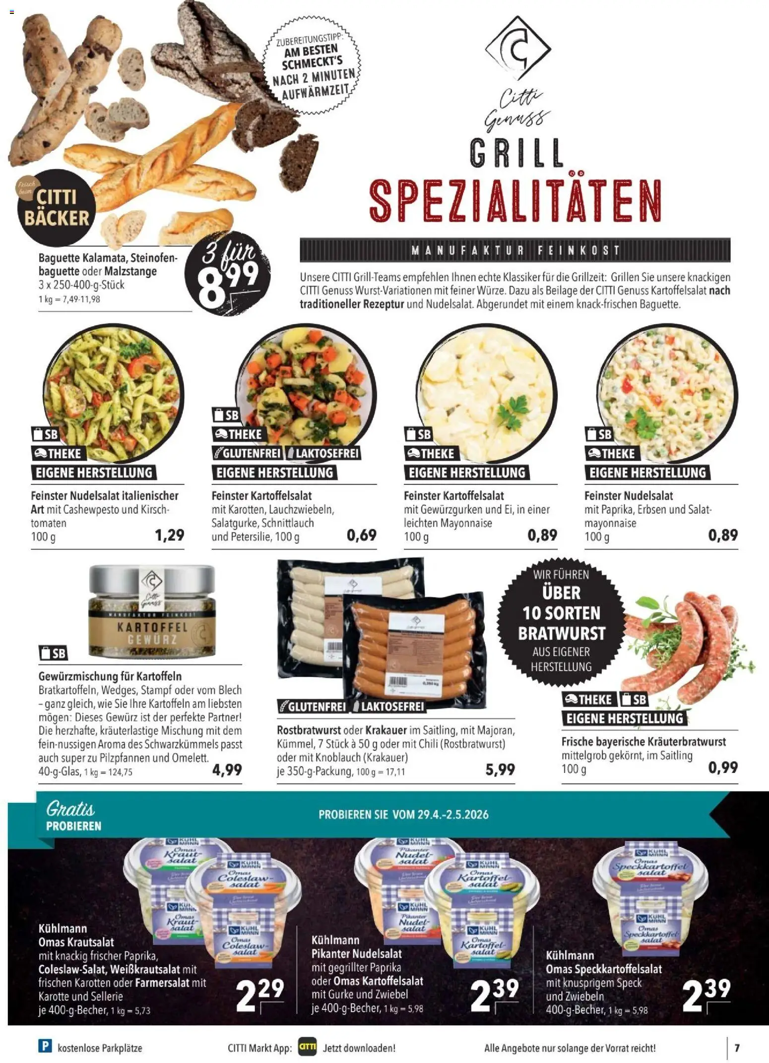 CITTI tilbudsavis – gyldig fra 29.04.2026 | Side: 7 | Produkter: Kartoffelsalat, Salat, Paprika, Grill