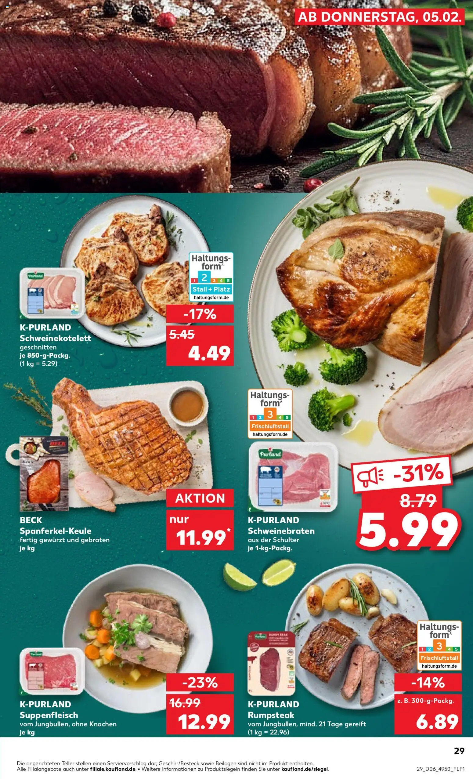 Kaufland prospekt Stuttgart	 – gültig ab 05.02.2026 | Seite: 29 | Produkte: Rumpsteak, Suppenfleisch, Steak
