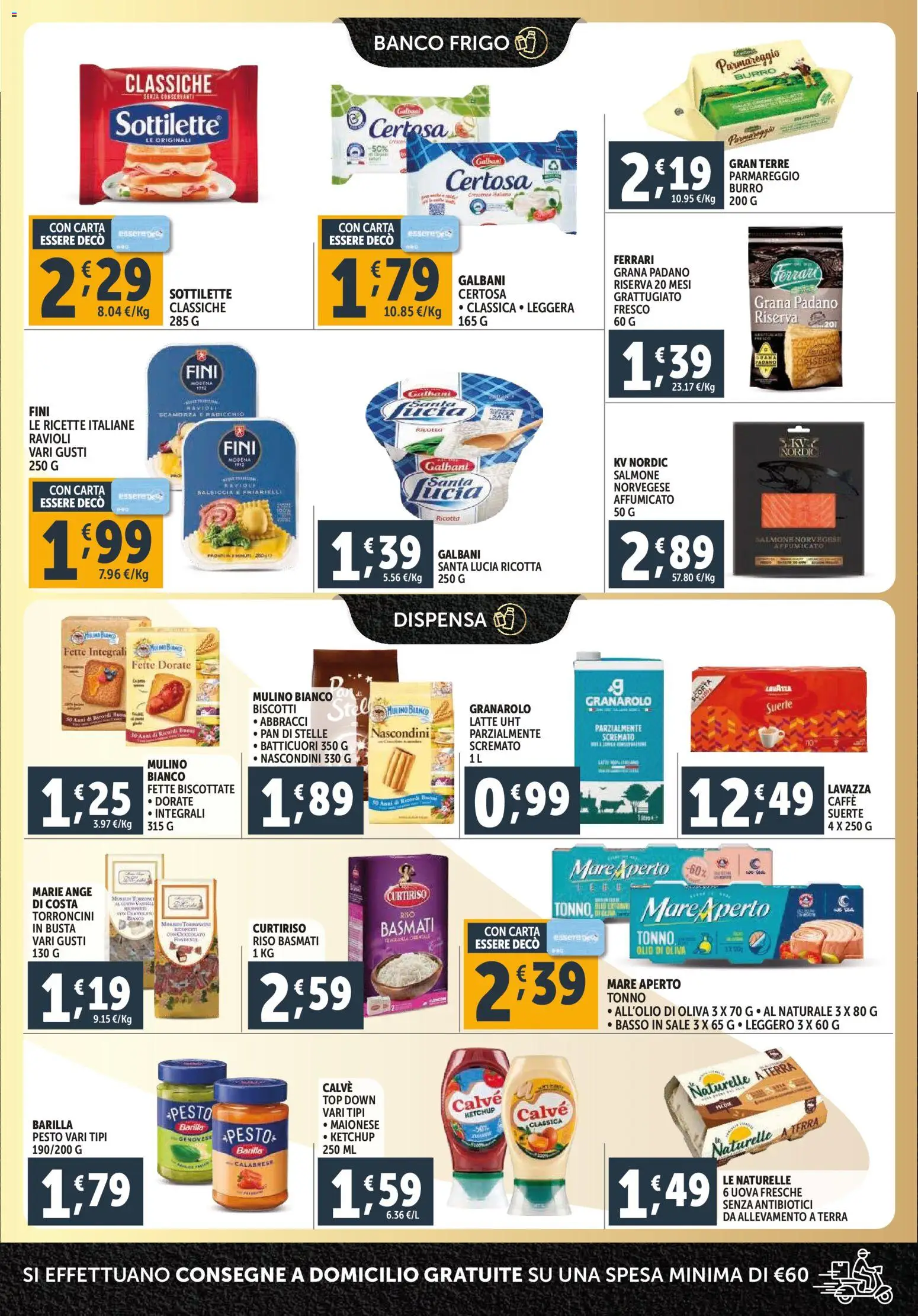 Volantino Decò del 28.10.2025 | Pagina: 3 | Prodotti: Salmone, Biscotti, Ricotta, Olio di Oliva