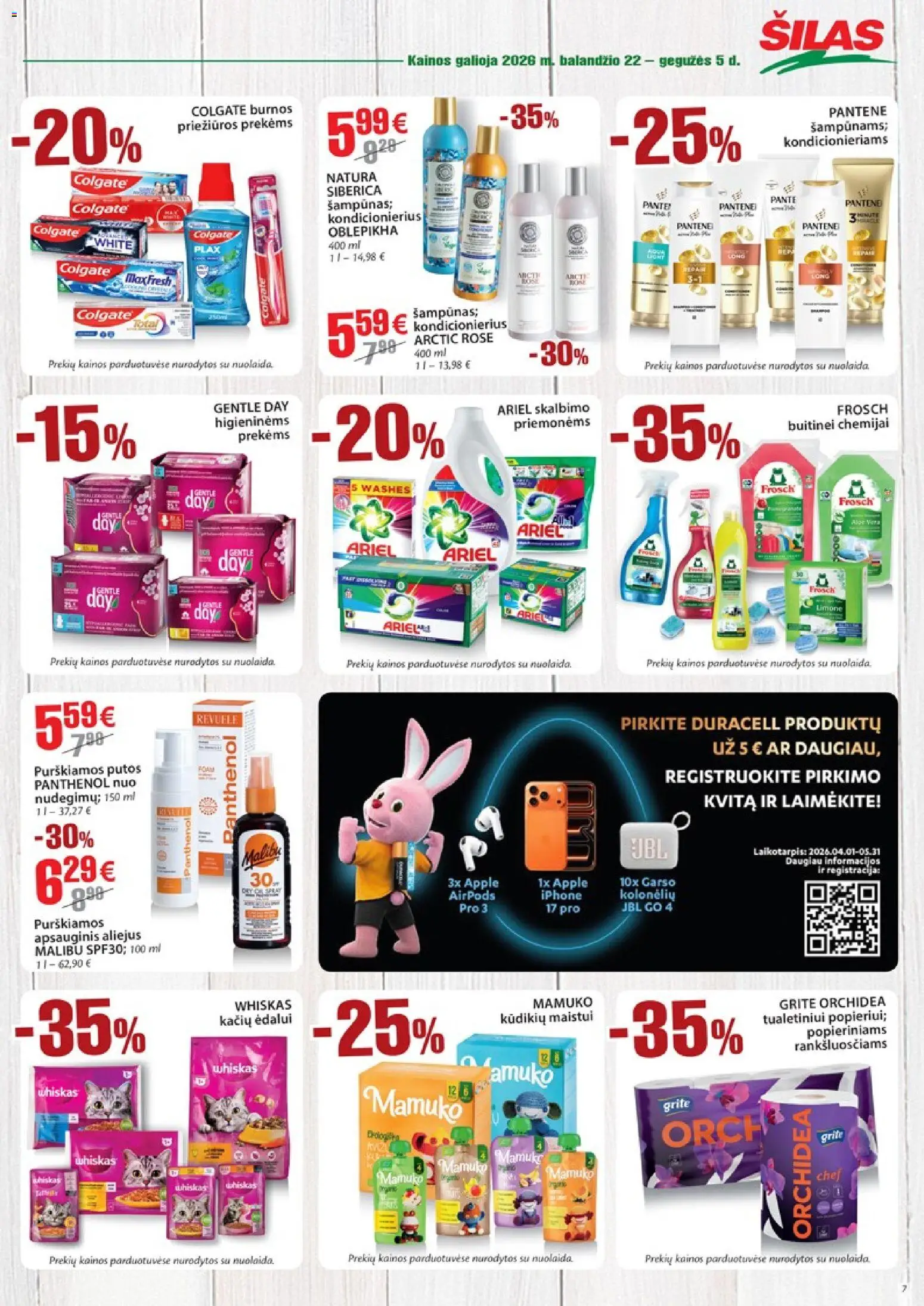 Šilas akcijos nuo 22.04.2026 | Puslapis: 7 | Prekių: Šampūnas, Kondicionierius, Aliejus