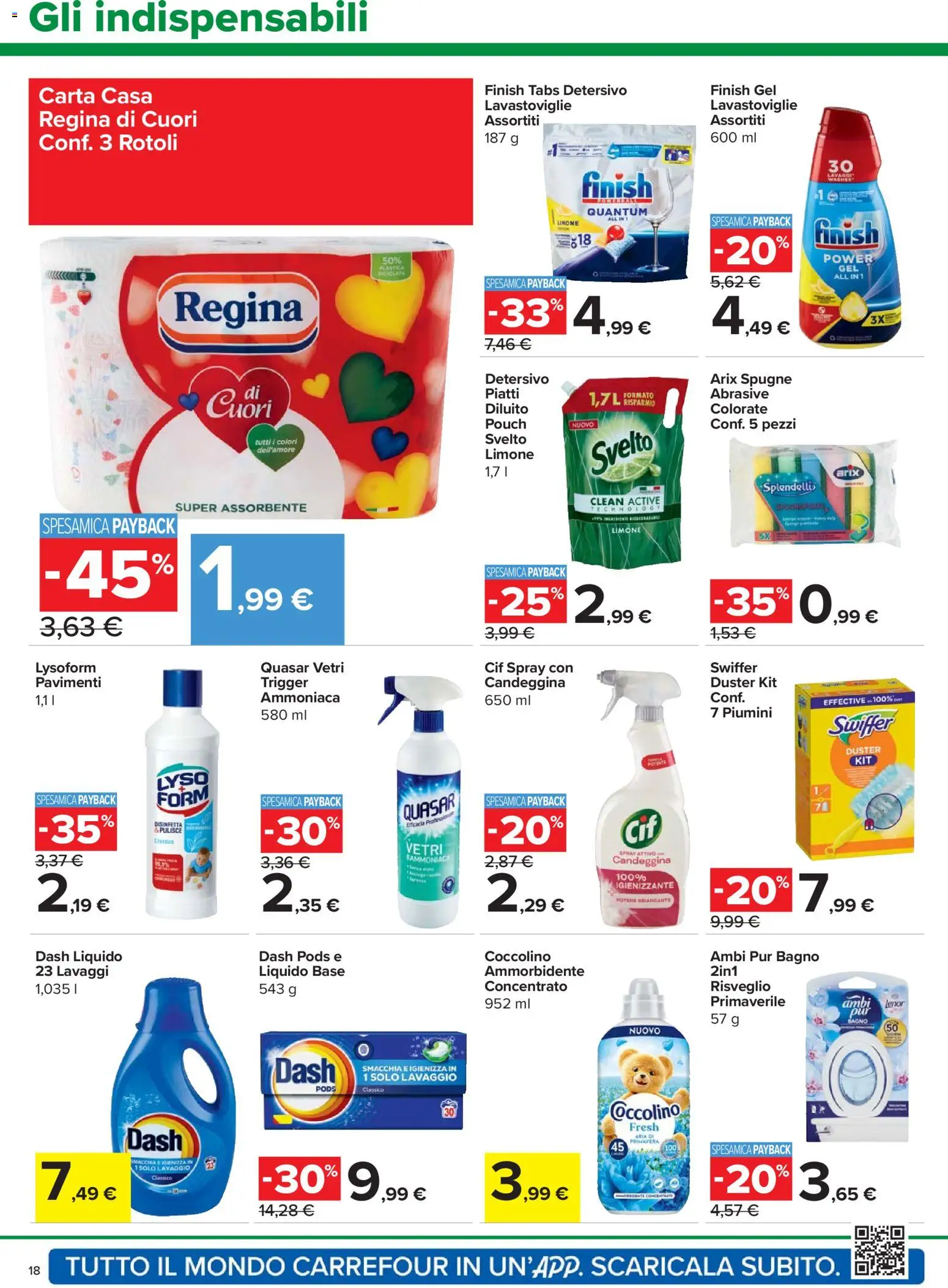Volantino Carrefour del 24.03.2026 | Pagina: 18 | Prodotti: Candeggina, Limone, Lavastoviglie, Bagno