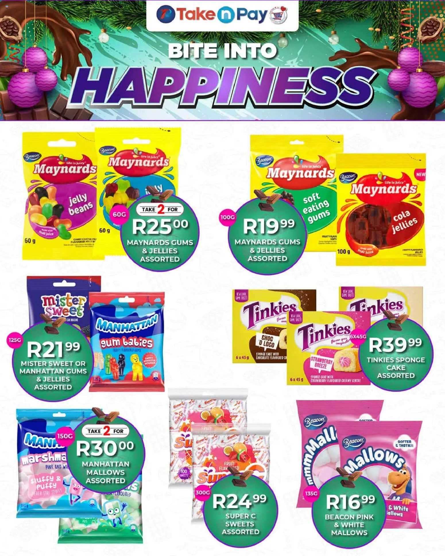 New Take n Pay catalogue – valid from 01.12.2025 | Page: 5 | Products: Cake, Sweets, Beans, Chocolate