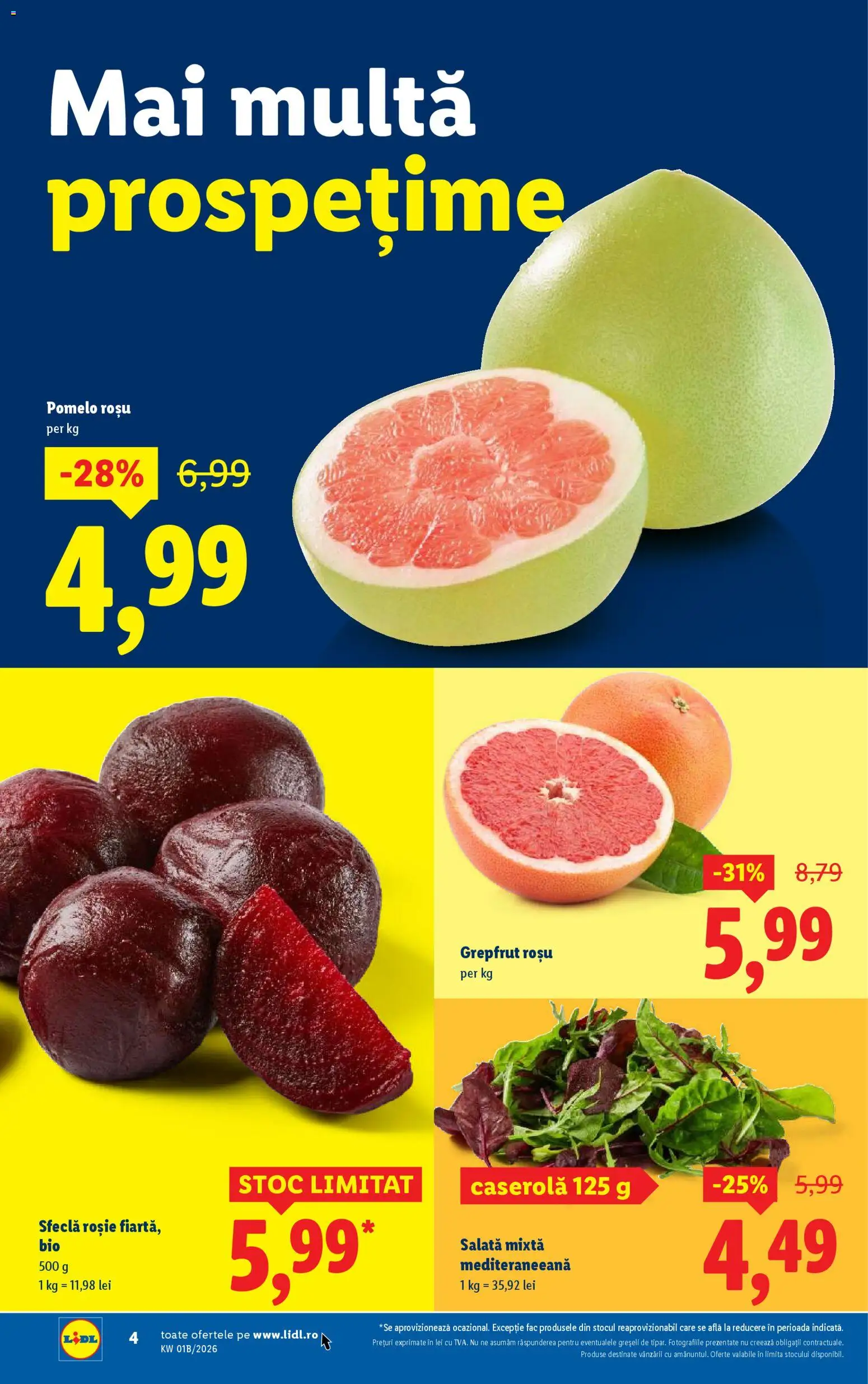 Noul catalog Lidl – valabil de la 02.01.2026 | Pagină: 4 | Produse: Şerit ödül, Grepfrut, Salată, Sfeclă