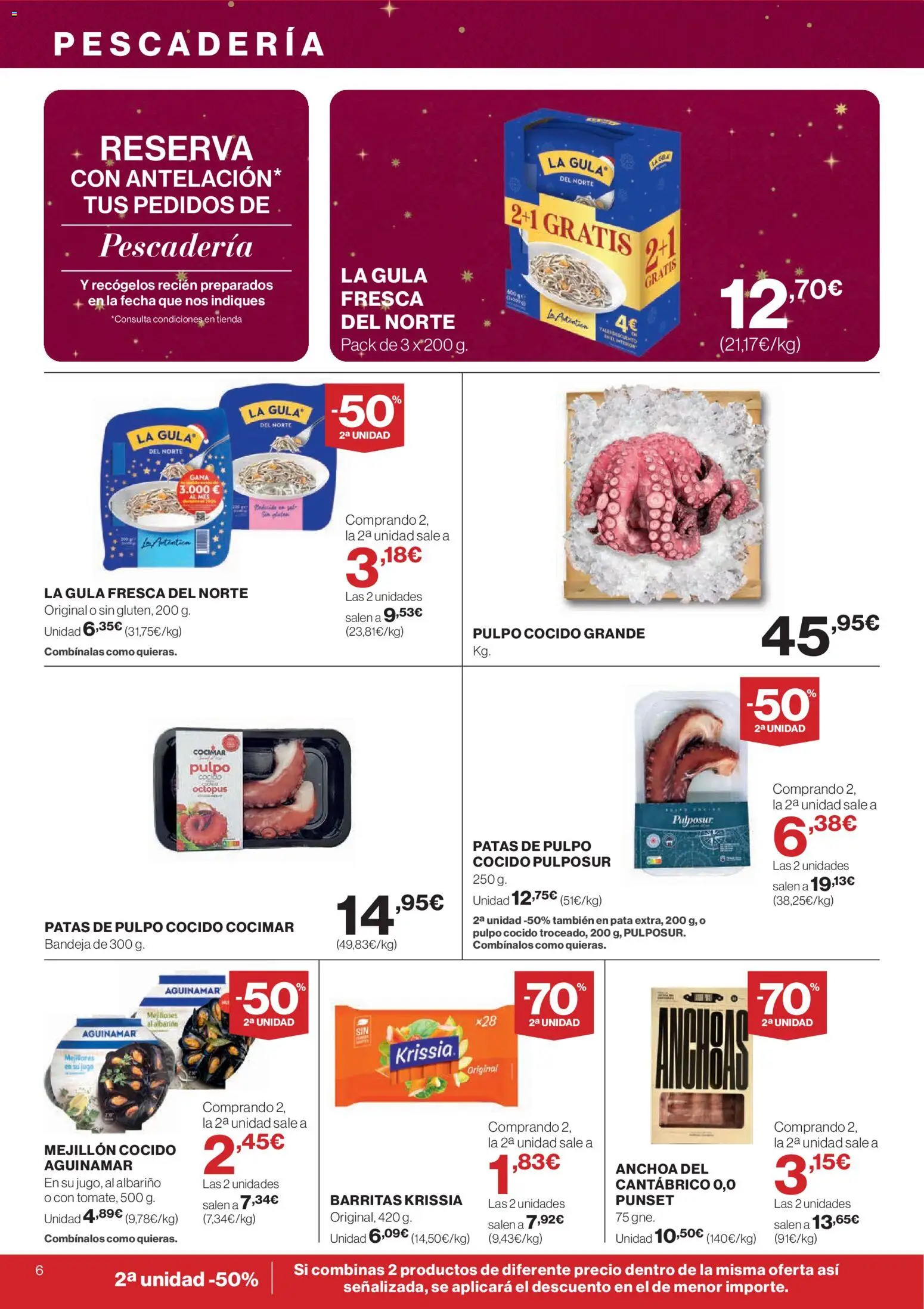 El Corte Inglés ofertas │ válido desde el 04.12.2025 | Página: 6 | Productos: Jugo, Anchoa, Bandeja