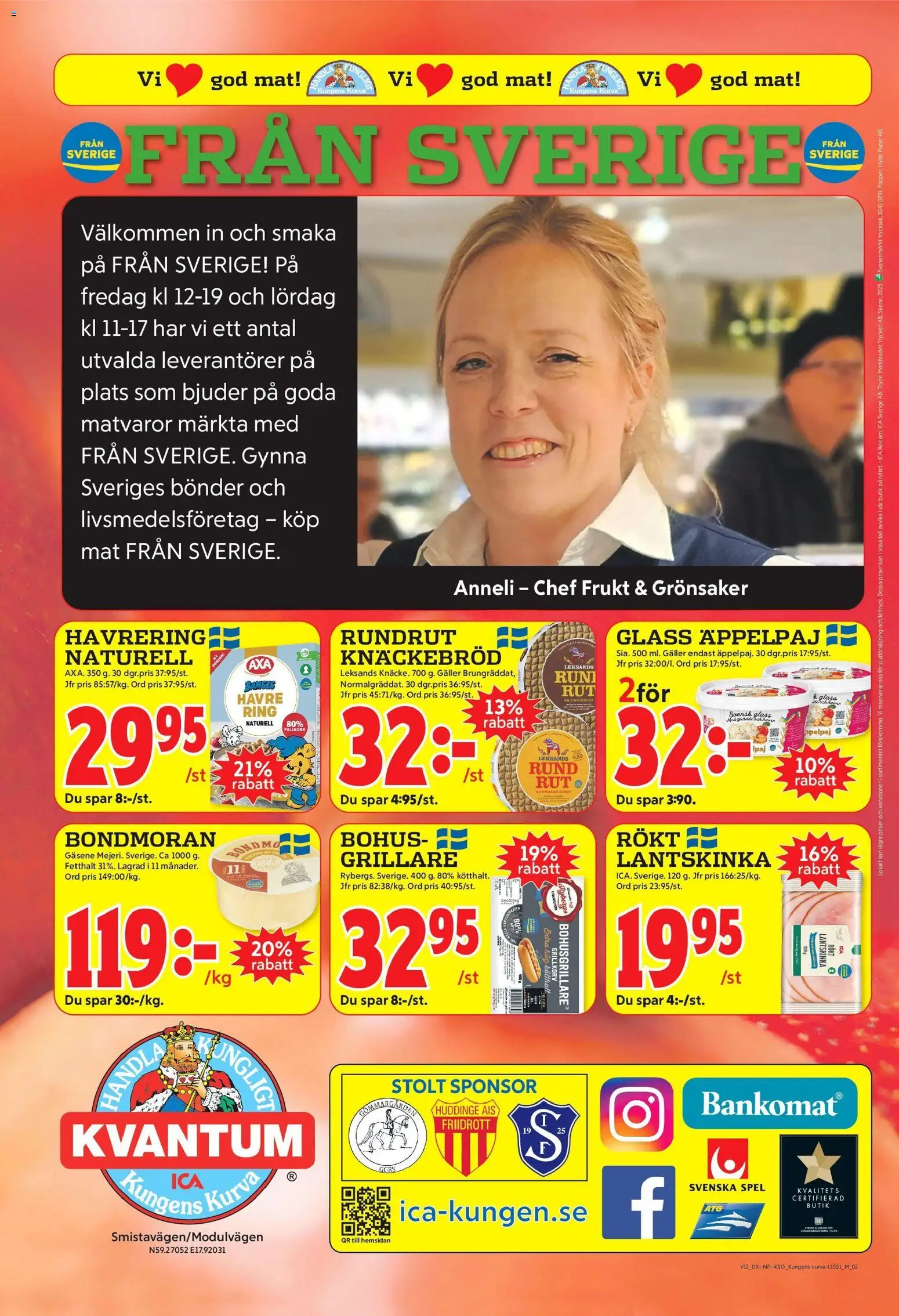 ICA Kvantum reklamblad aktuell från 16.03.2026 | Sida: 10 | Produkter: Leksand, Grillkorv, Papper, Glass